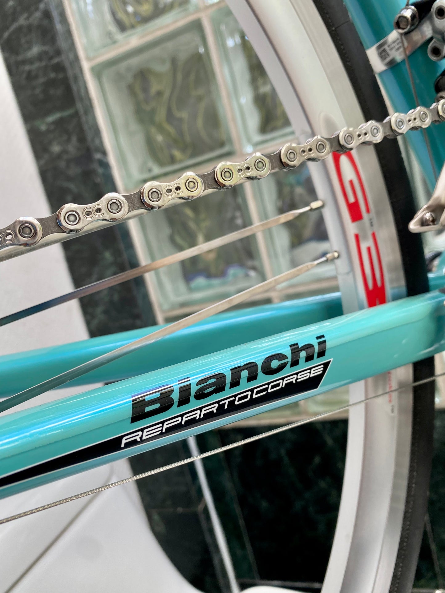 (SIZE 54cm) CLASSIC BIANCHI 928 T-CUBE ROAD BIKE - CELESTE - CAMPAGNOLO CHORUS