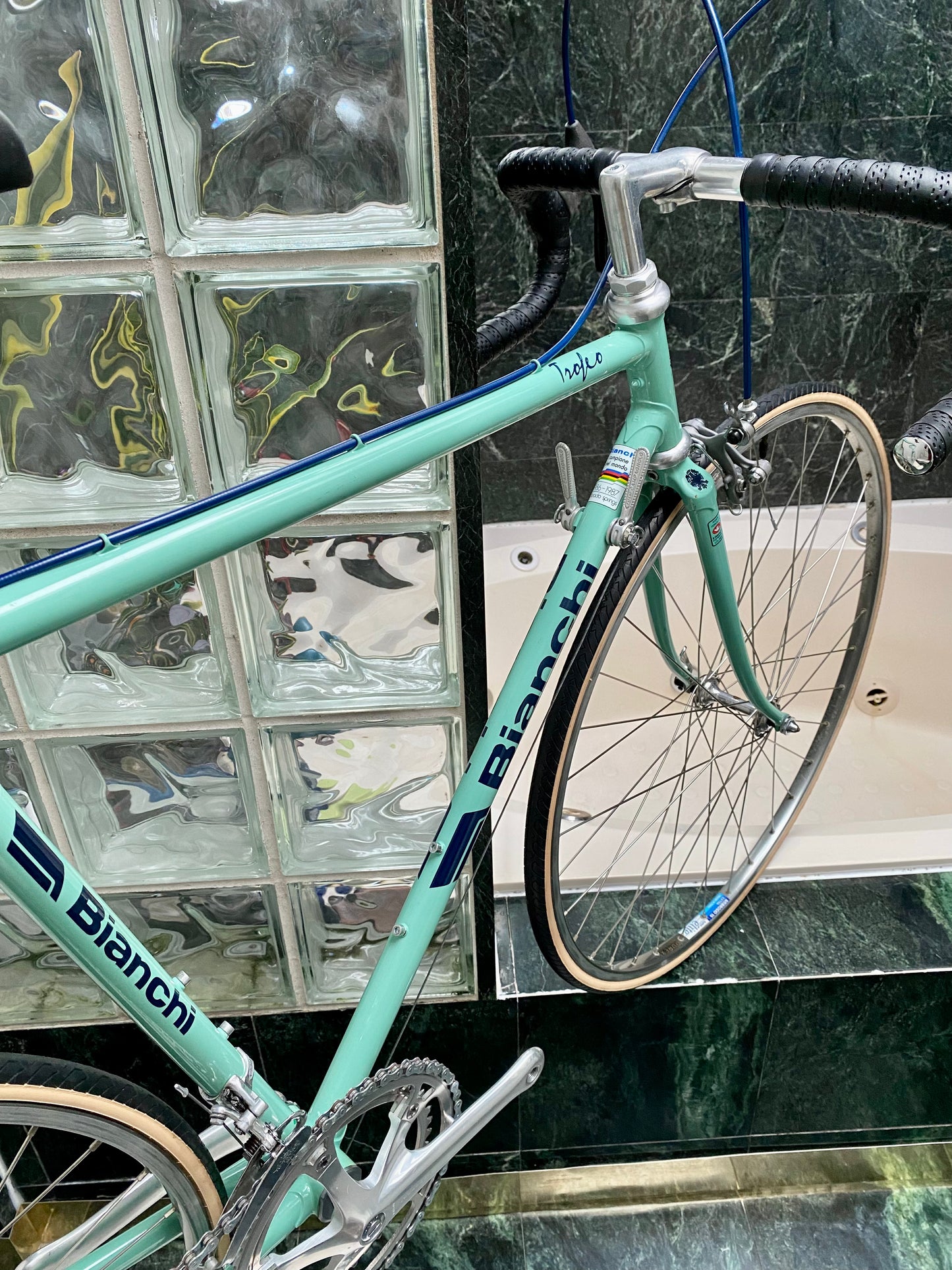 (SIZE 53cm) 1980's BIANCHI TROFEO ROAD BIKE - CAMPAGNOLO - COLUMBUS - LIKE NEW