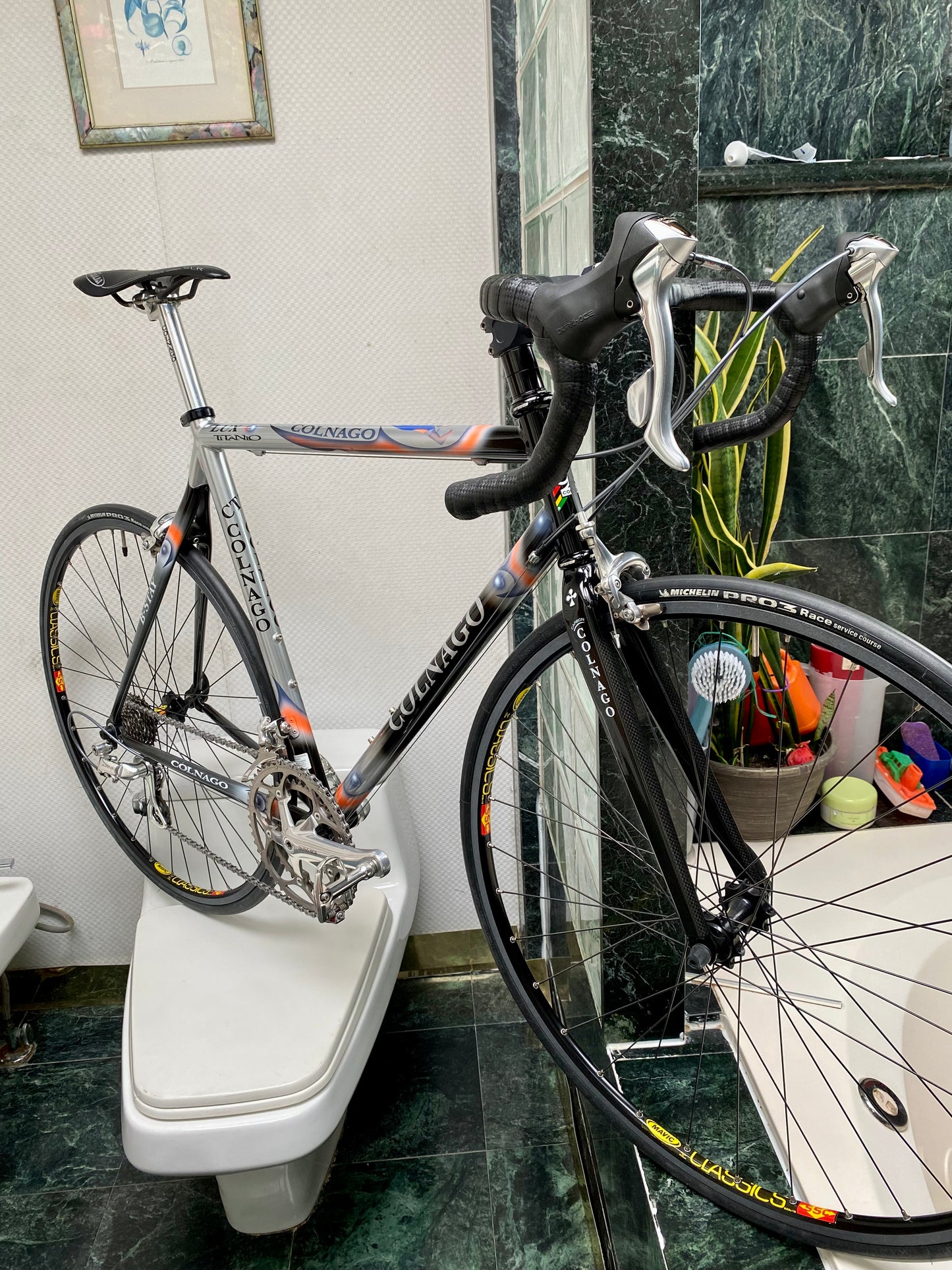 (SIZE 55cm) EARLY-2000's COLNAGO CT1 LUX TITANIO ROAD BIKE - DURA ACE - NOS