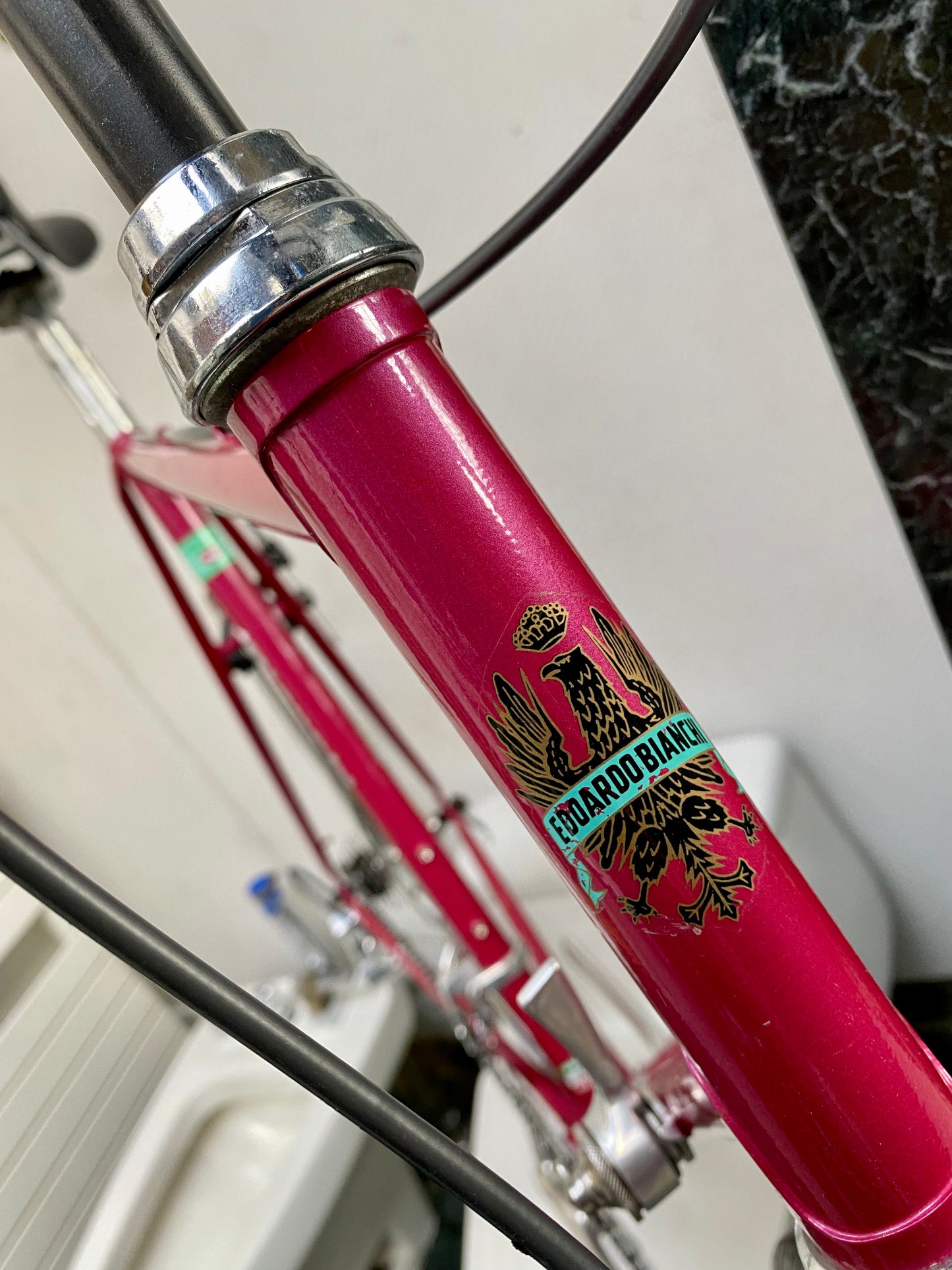 (SIZE 57cm) 1980's BIANCHI ROAD BIKE - CAMPAGNOLO - COLUMBUS