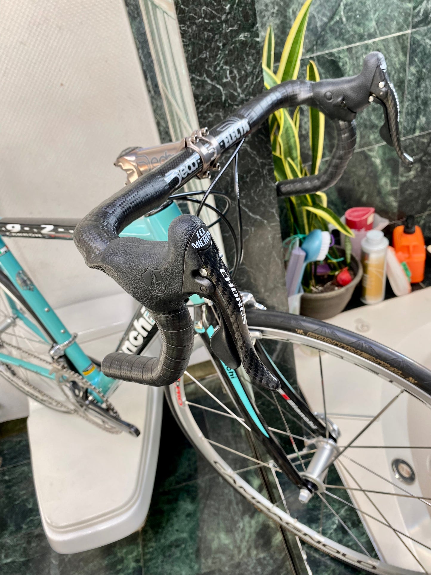 (SIZE 54cm) CLASSIC BIANCHI 928 T-CUBE ROAD BIKE - CELESTE - CAMPAGNOLO CHORUS