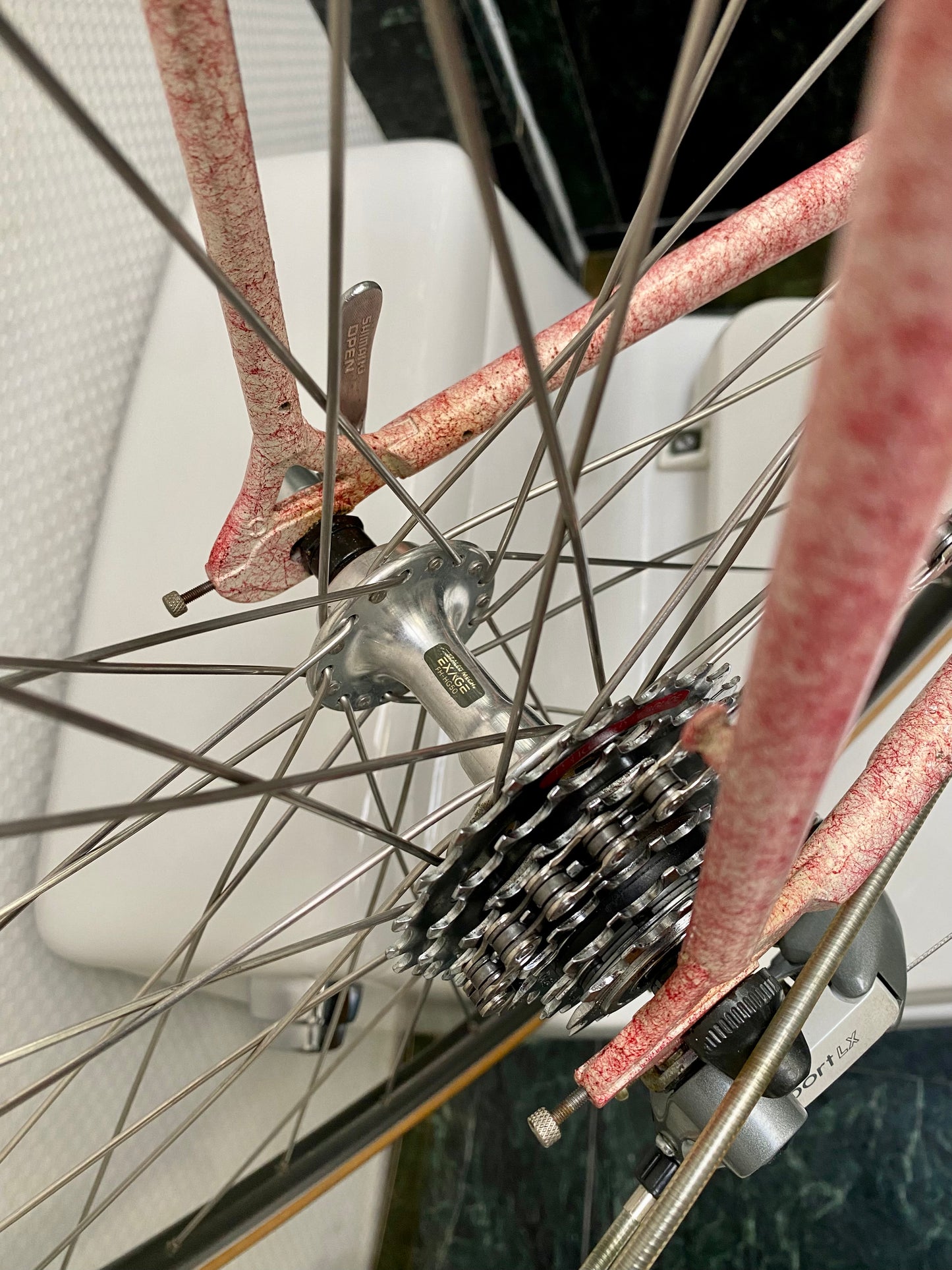 (SIZE 60cm) 1980's MIELE ROAD BIKE - PINK SPLATTER - COOL
