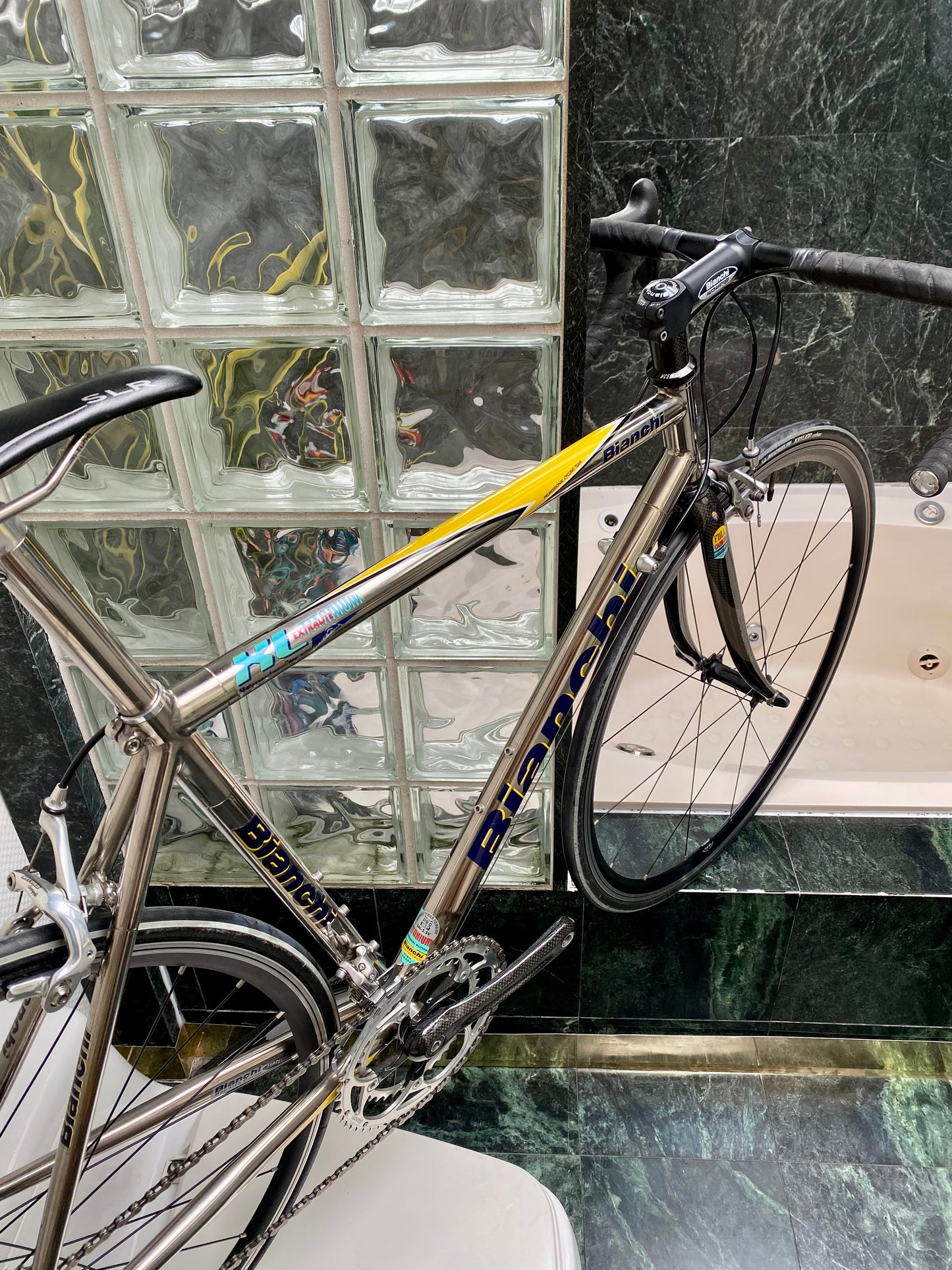 (SIZE 54cm) 2004 BIANCHI "XL EXTRALITE" TITANIUM ROAD BIKE - CAMPAGNOLO RECORD - SPOTLESS