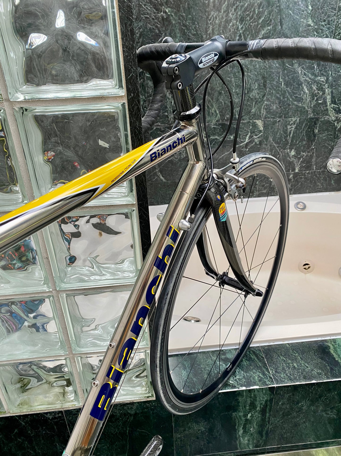 (SIZE 54cm) 2004 BIANCHI "XL EXTRALITE" TITANIUM ROAD BIKE - CAMPAGNOLO RECORD - SPOTLESS