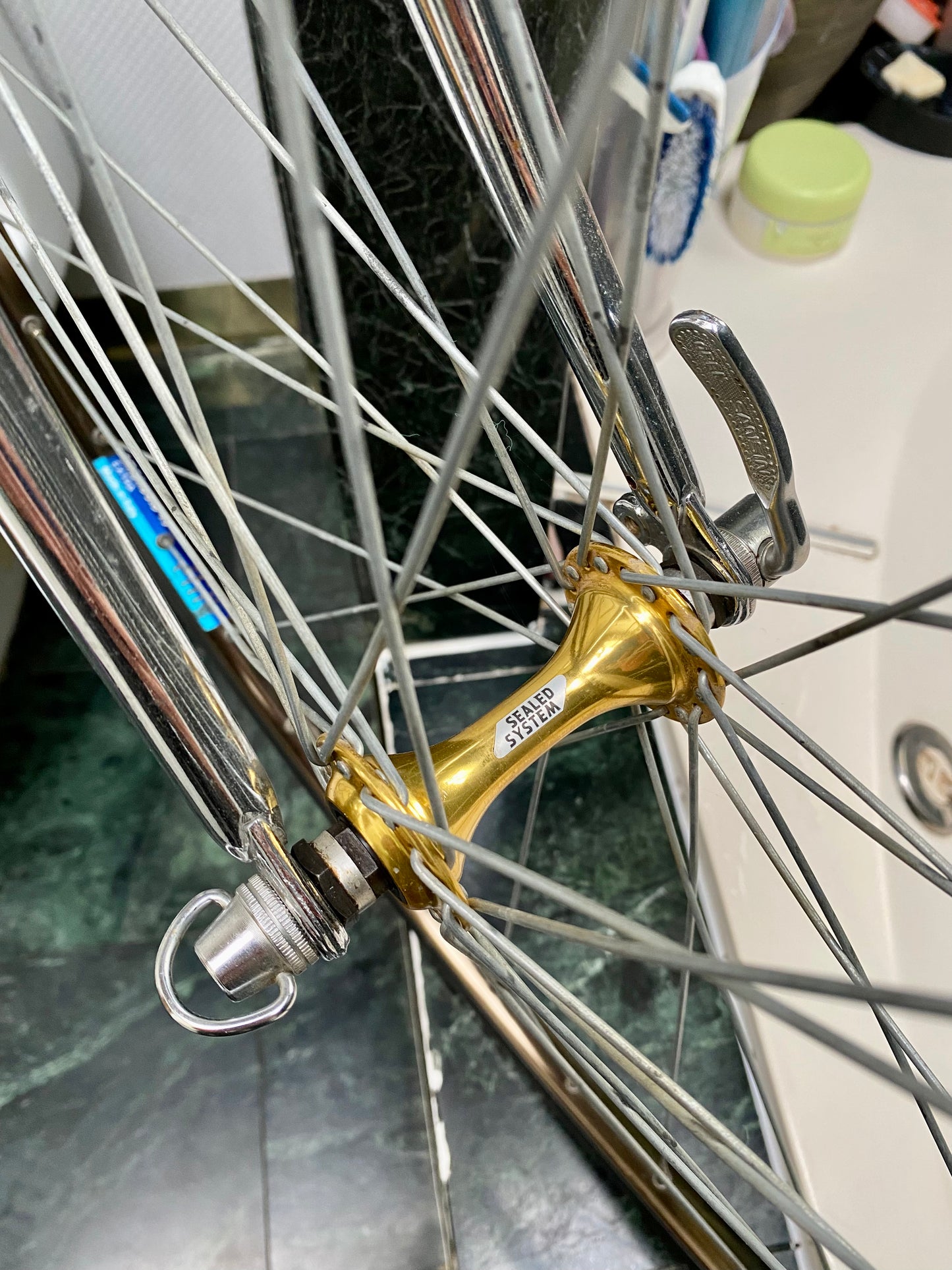 (SIZE 56cm) 1980's MIELE ROAD BIKE - GOLD & BLUE!