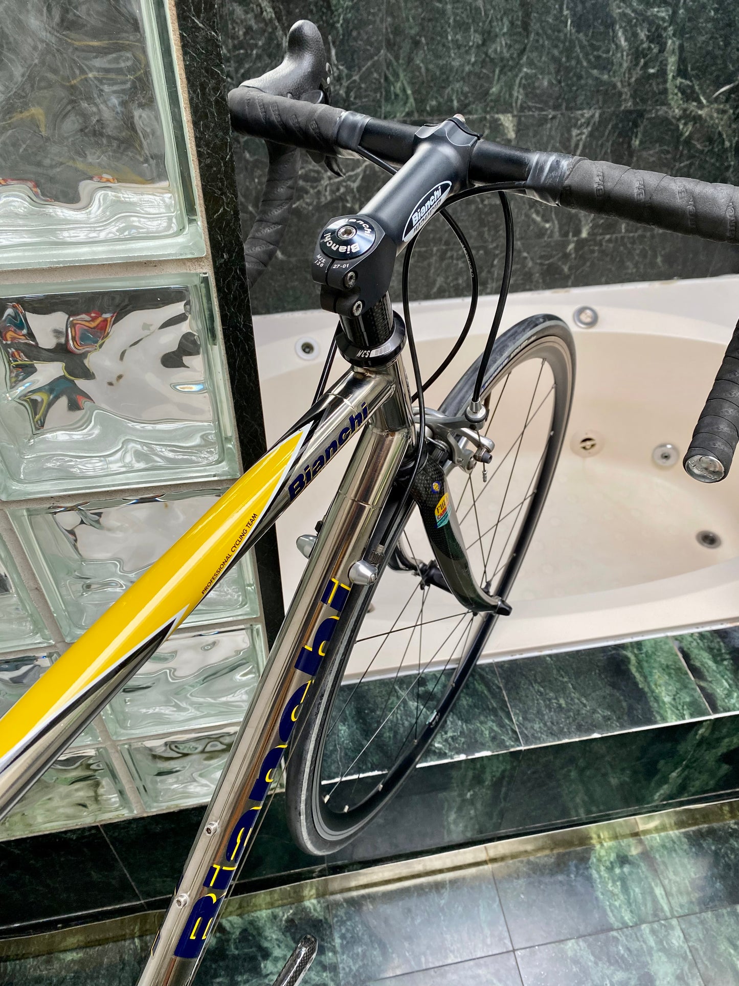 (SIZE 54cm) 2004 BIANCHI "XL EXTRALITE" TITANIUM ROAD BIKE - CAMPAGNOLO RECORD - SPOTLESS