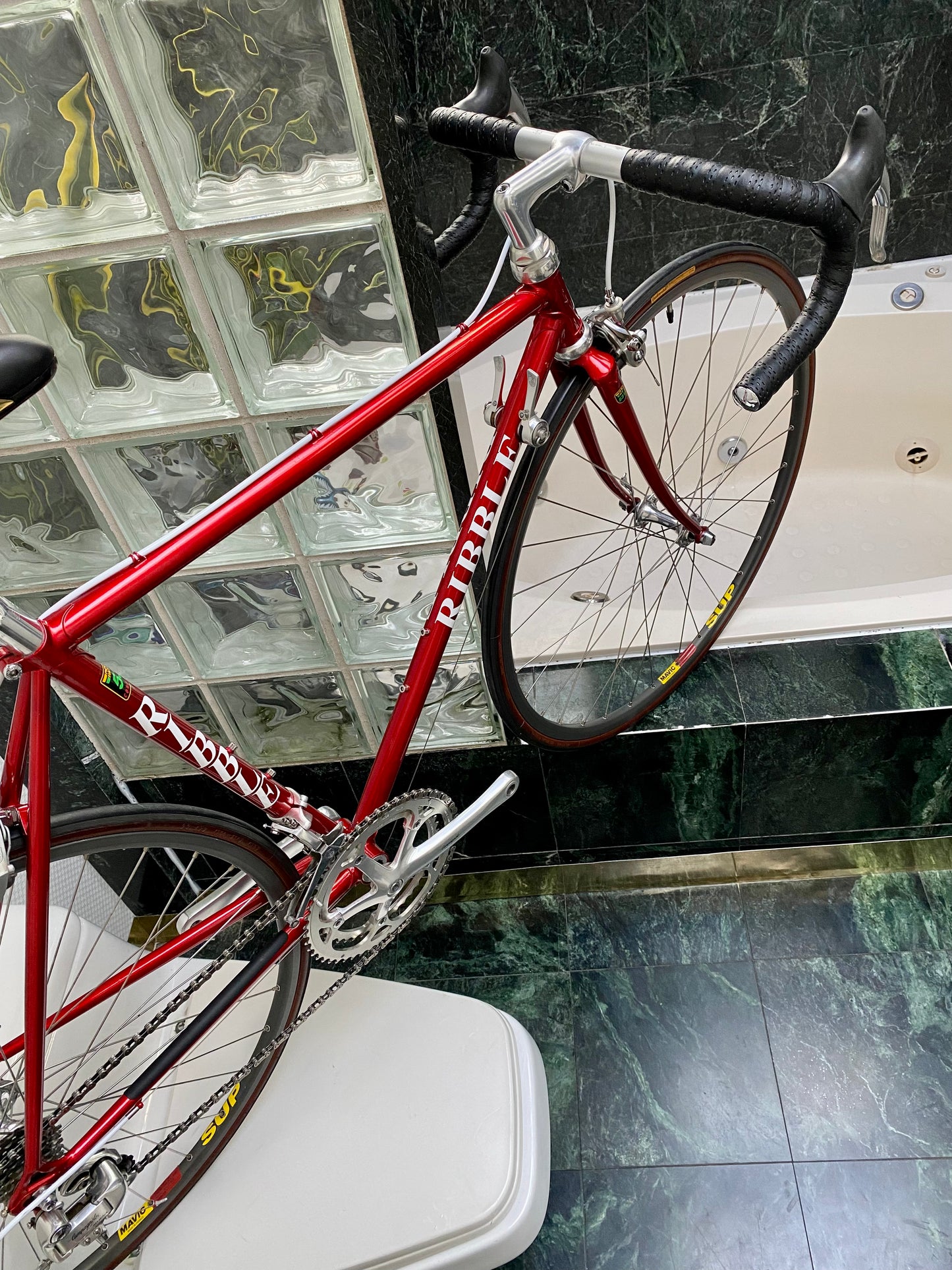 (SIZE 53cm) EARLY-1990's CUSTOM-BUILT RIBBLE ROAD BIKE - CAMPAGNOLO ATHENA