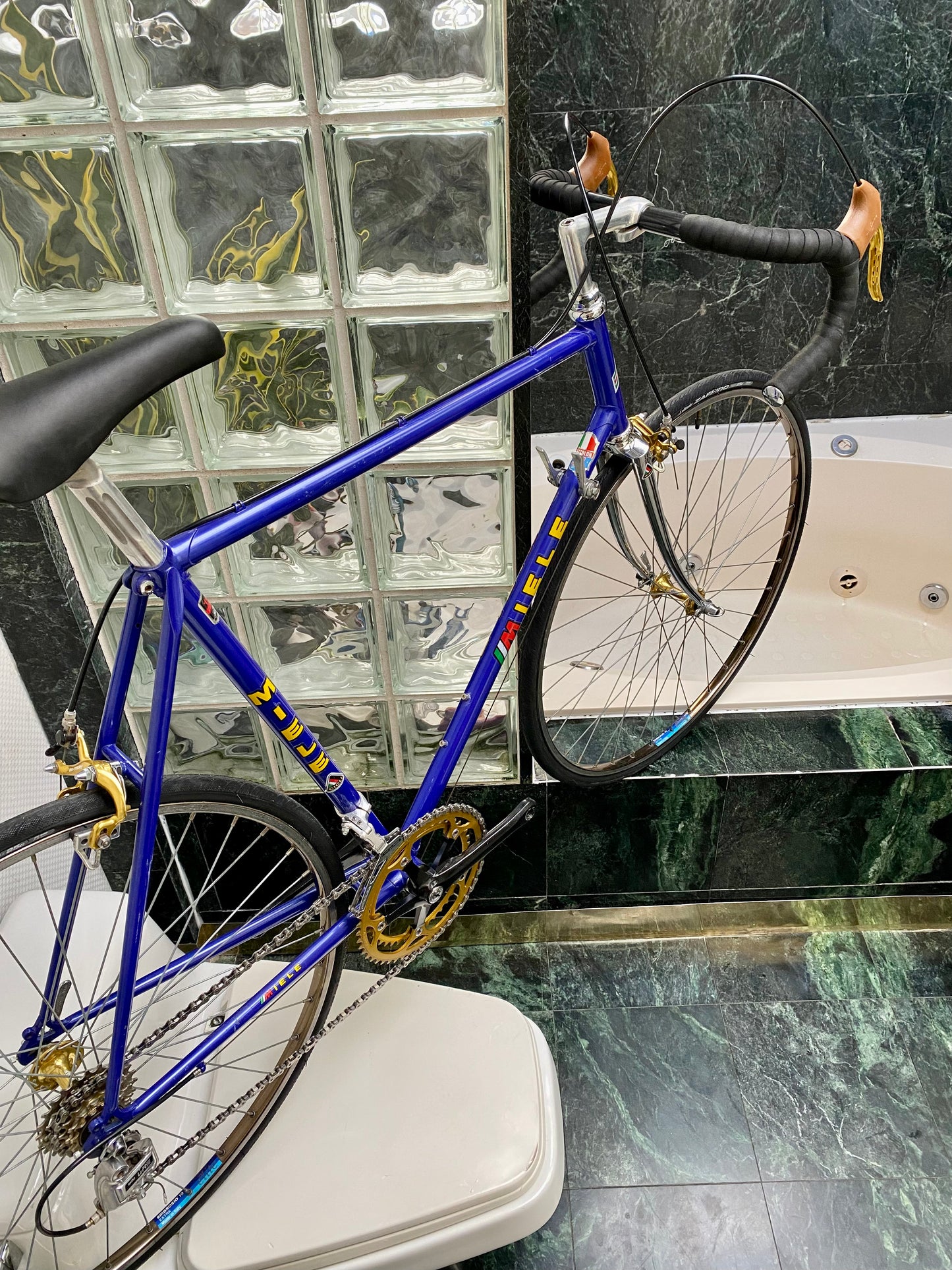 (SIZE 56cm) 1980's MIELE ROAD BIKE - GOLD & BLUE!