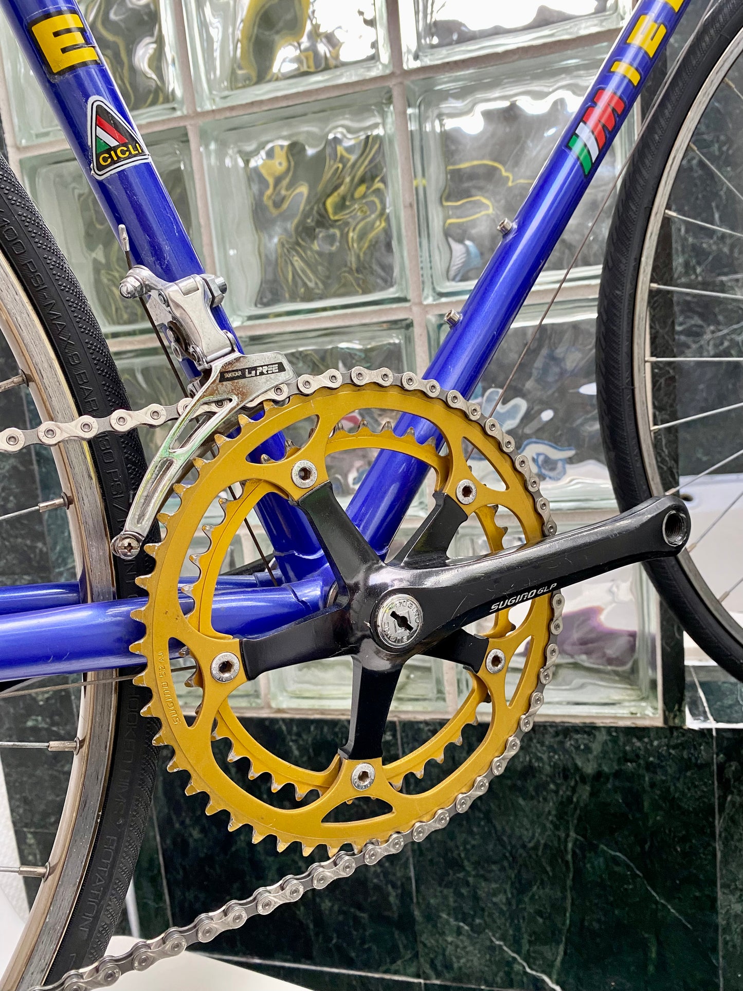 (SIZE 56cm) 1980's MIELE ROAD BIKE - GOLD & BLUE!