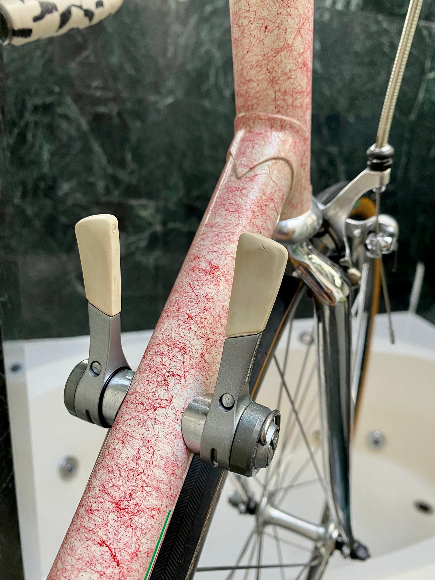 (SIZE 60cm) 1980's MIELE ROAD BIKE - PINK SPLATTER - COOL