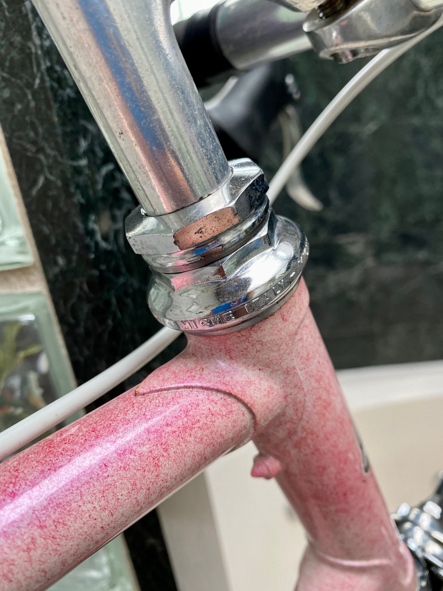 (SIZE 57cm) 1980's MIELE ROAD BIKE - CAMPAGNOLO - PINK SPLATTER!