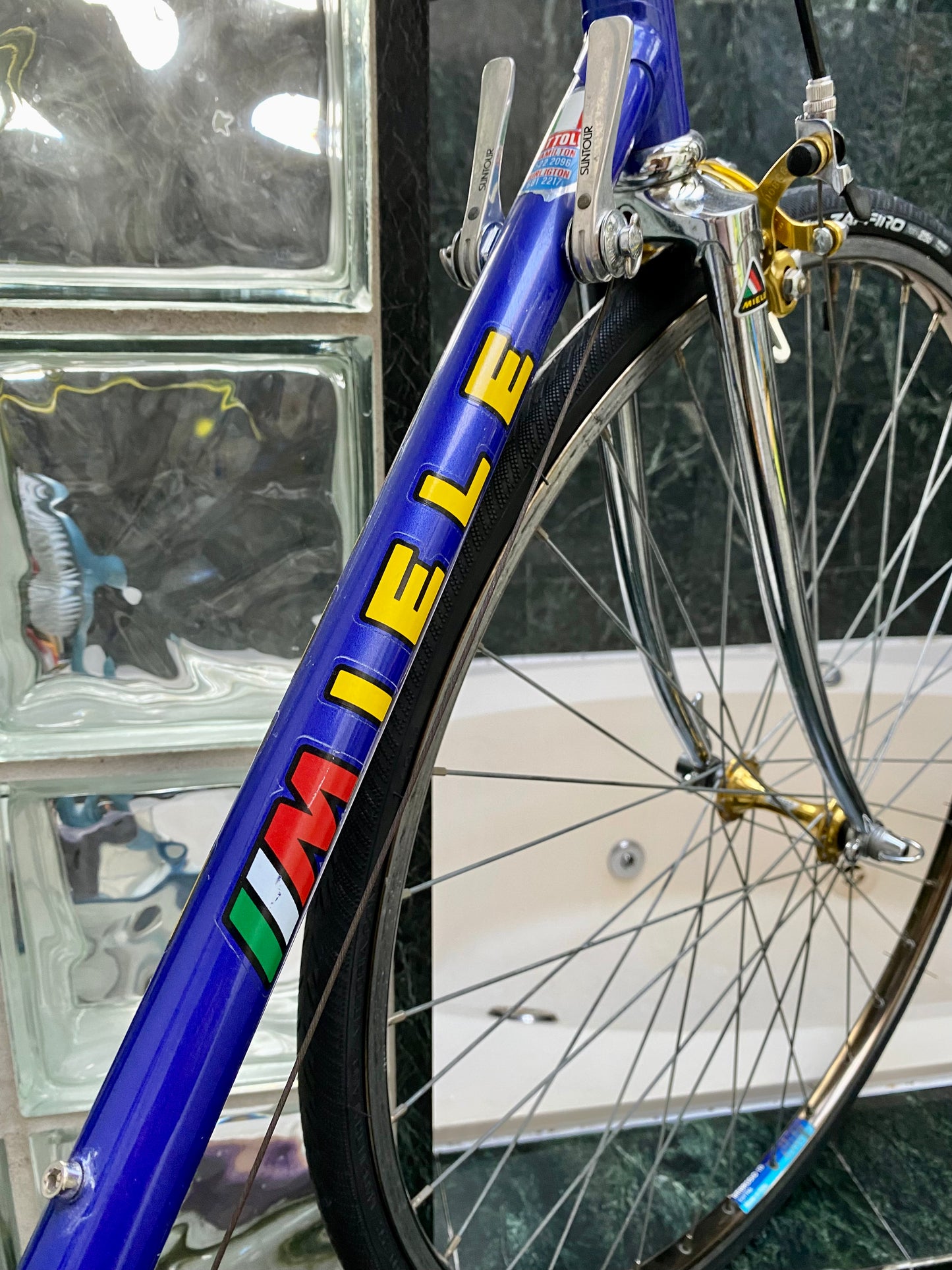 (SIZE 56cm) 1980's MIELE ROAD BIKE - GOLD & BLUE!