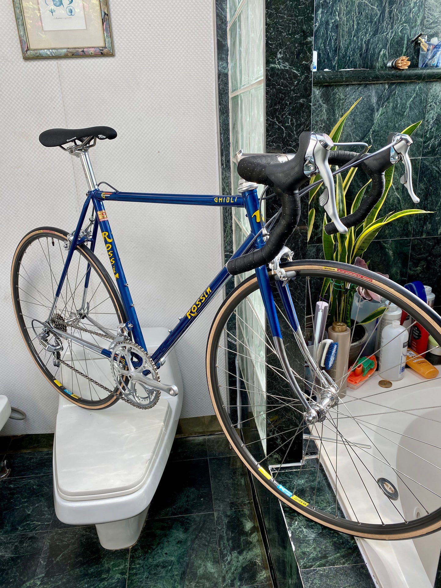 (SIZE 53cm) INCREDIBLE EARLY-1990's ROSSIN GHIBLI ROAD BIKE - SHIMANO DURA ACE