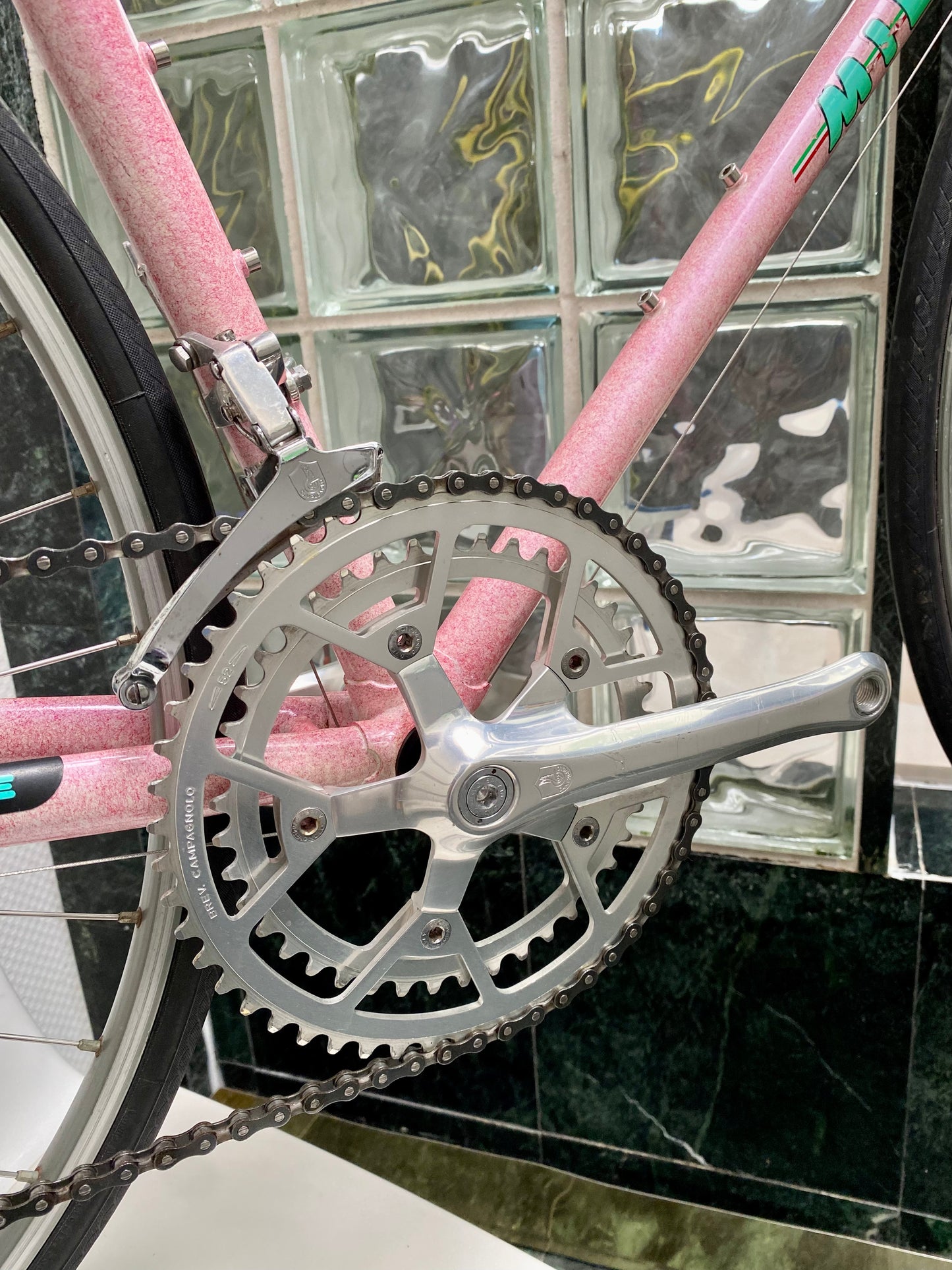 (SIZE 57cm) 1980's MIELE ROAD BIKE - CAMPAGNOLO - PINK SPLATTER!