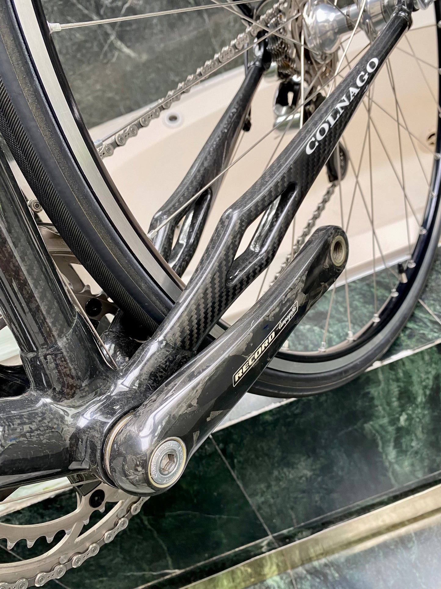 (SIZE 51cm) CLASSIC COLNAGO C50 CARBON ROAD BIKE - CAMPAGNOLO RECORD