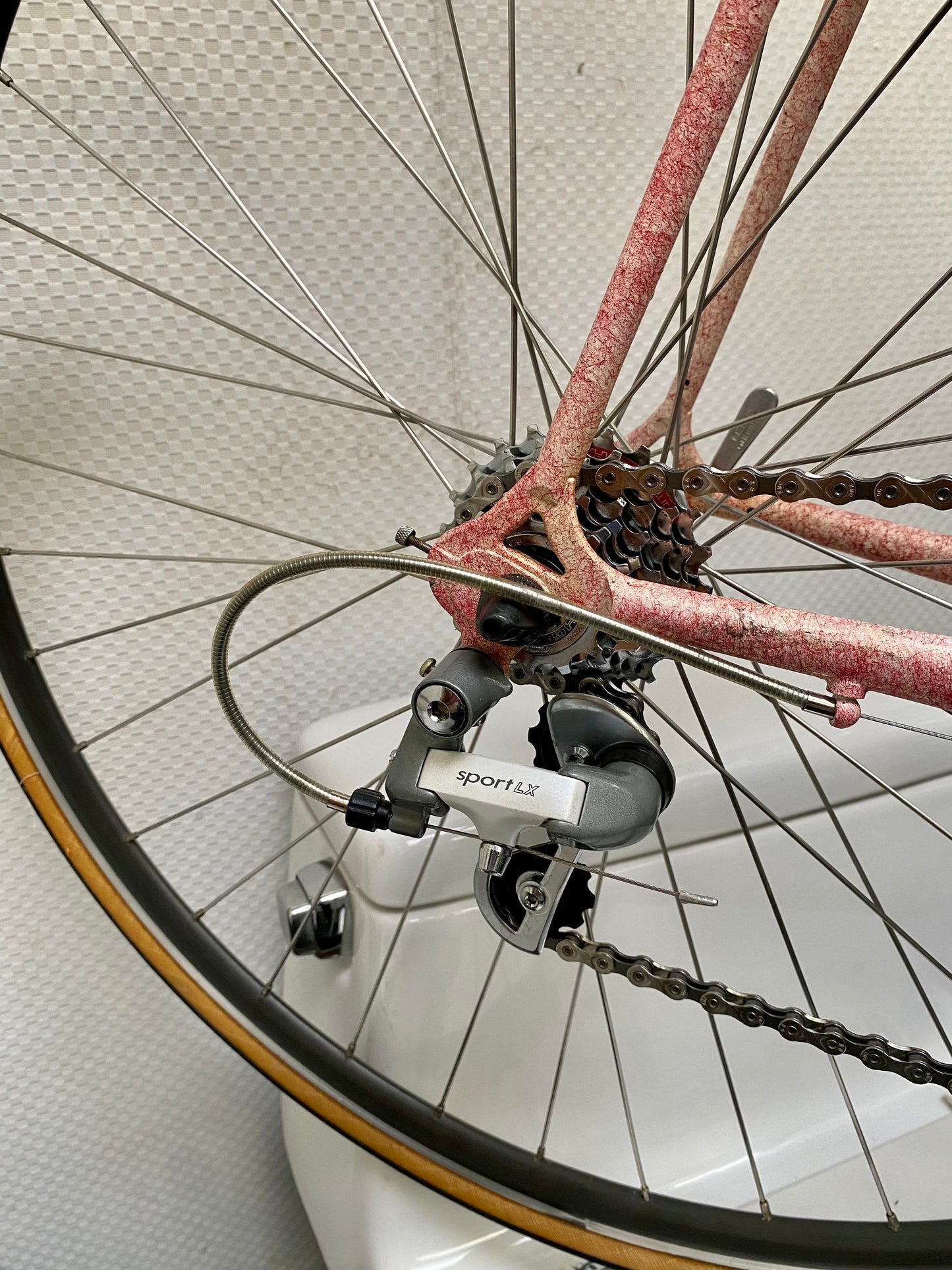 (SIZE 60cm) 1980's MIELE ROAD BIKE - PINK SPLATTER - COOL