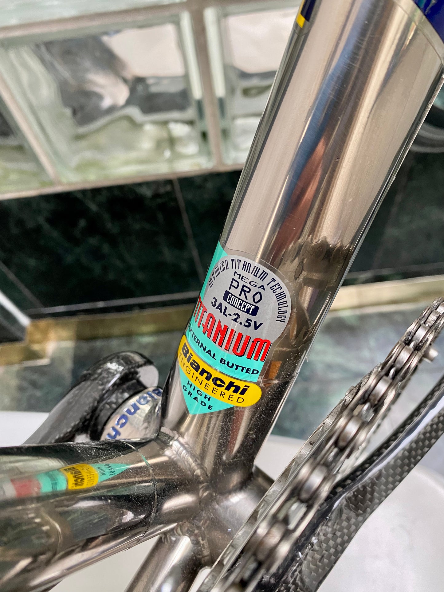 (SIZE 54cm) 2004 BIANCHI "XL EXTRALITE" TITANIUM ROAD BIKE - CAMPAGNOLO RECORD - SPOTLESS