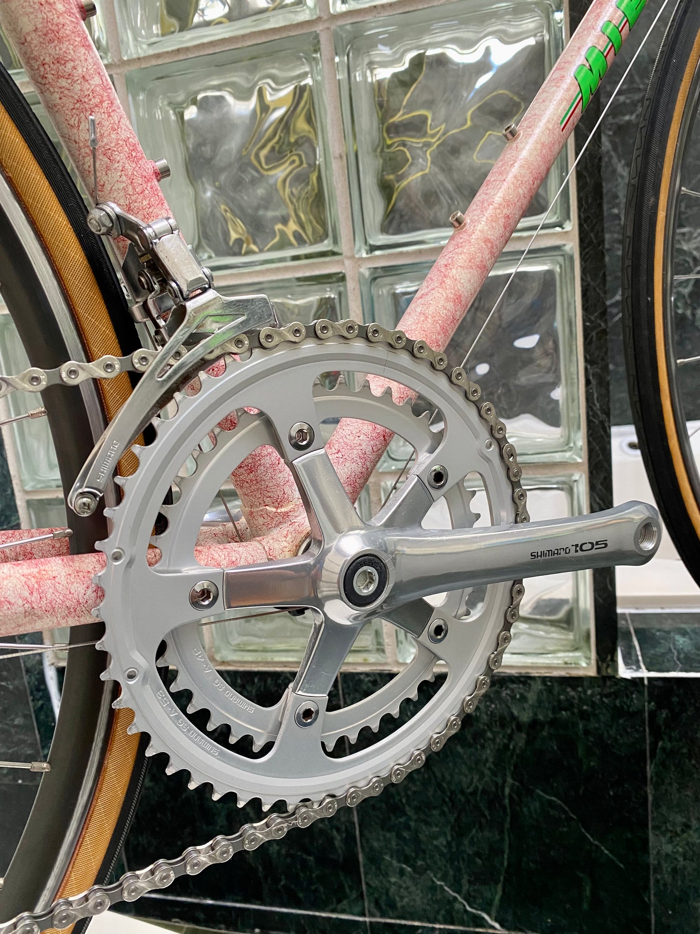 (SIZE 60cm) 1980's MIELE ROAD BIKE - PINK SPLATTER - COOL