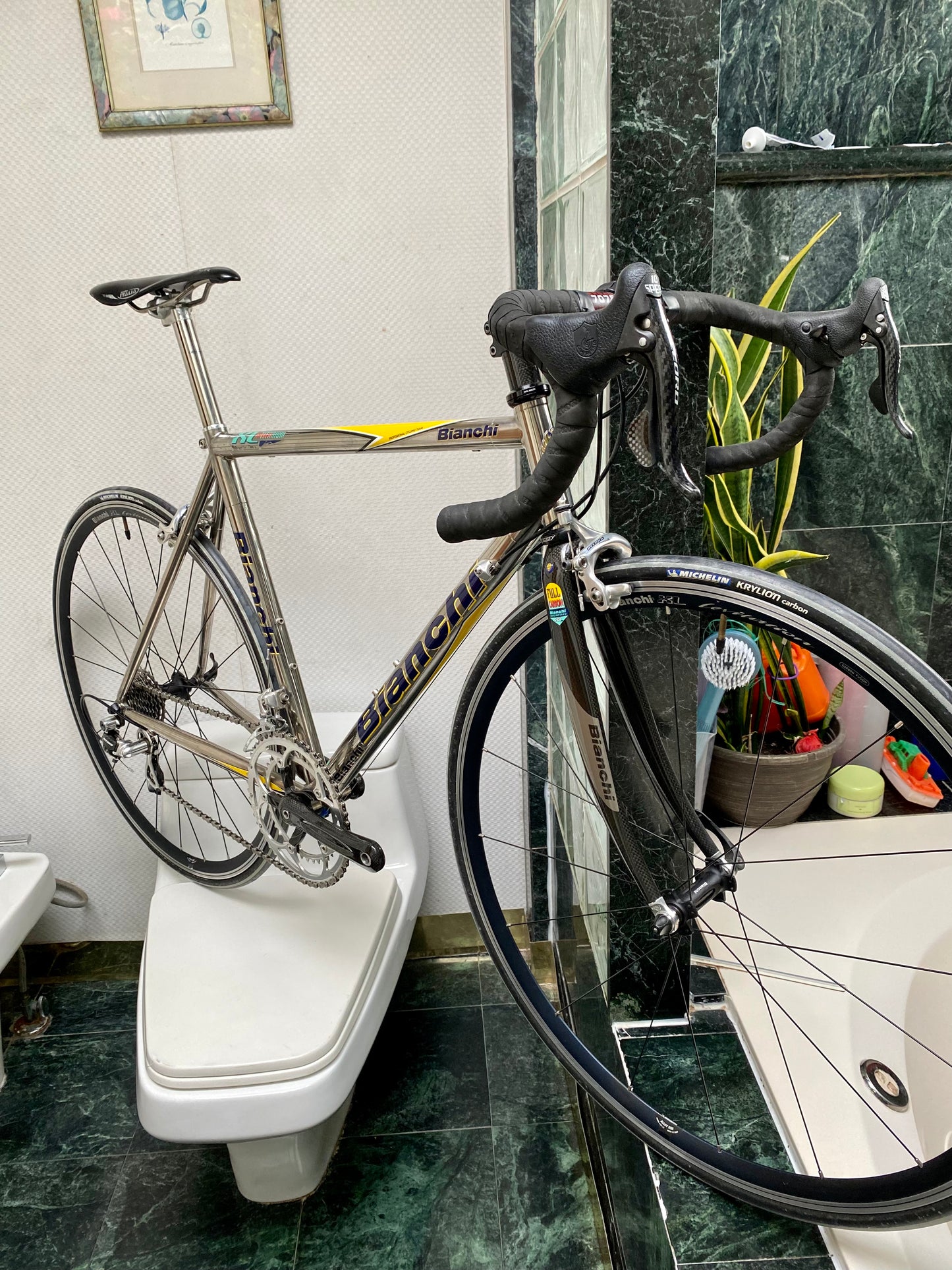 (SIZE 54cm) 2004 BIANCHI "XL EXTRALITE" TITANIUM ROAD BIKE - CAMPAGNOLO RECORD - SPOTLESS