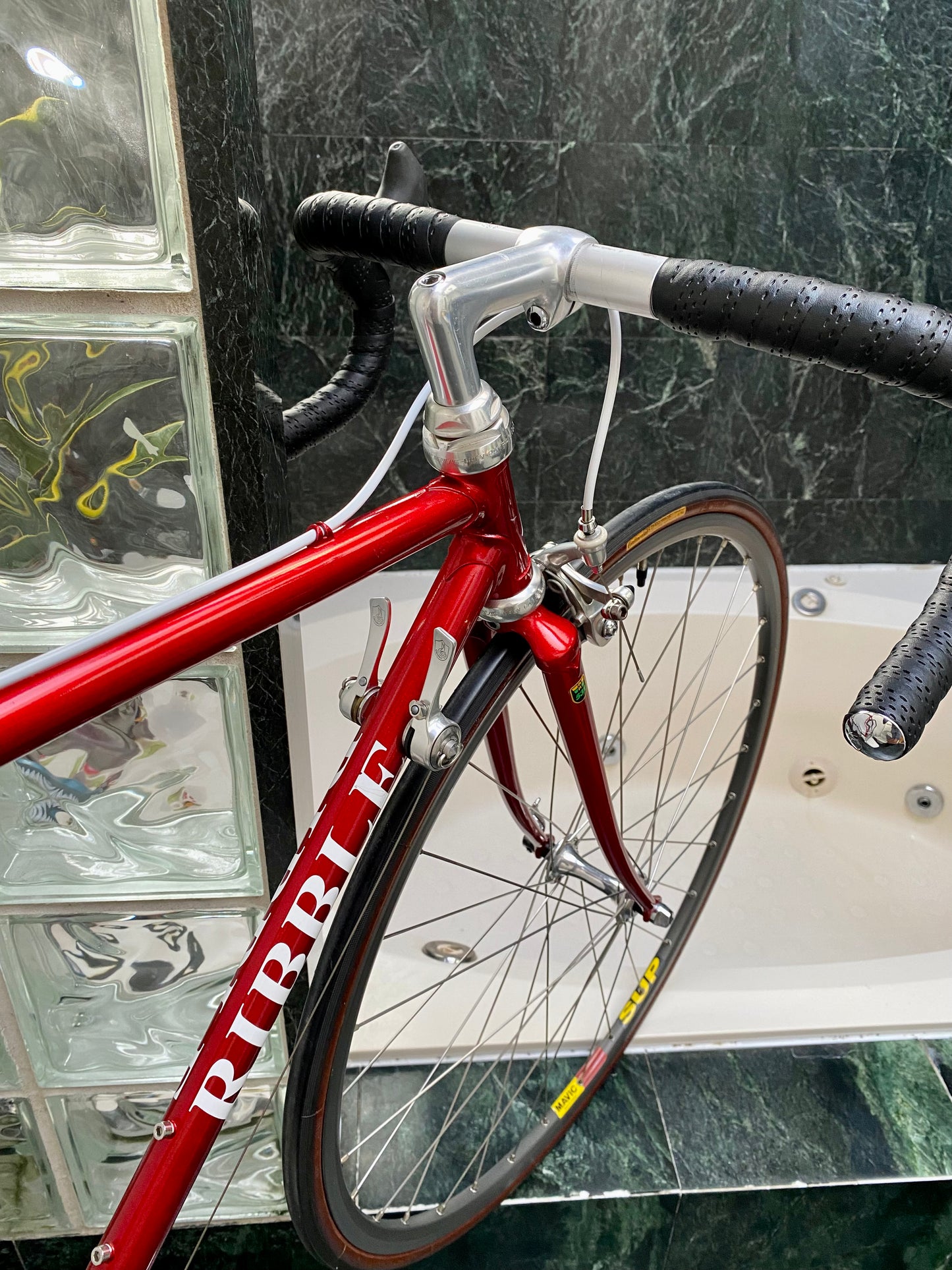 (SIZE 53cm) EARLY-1990's CUSTOM-BUILT RIBBLE ROAD BIKE - CAMPAGNOLO ATHENA