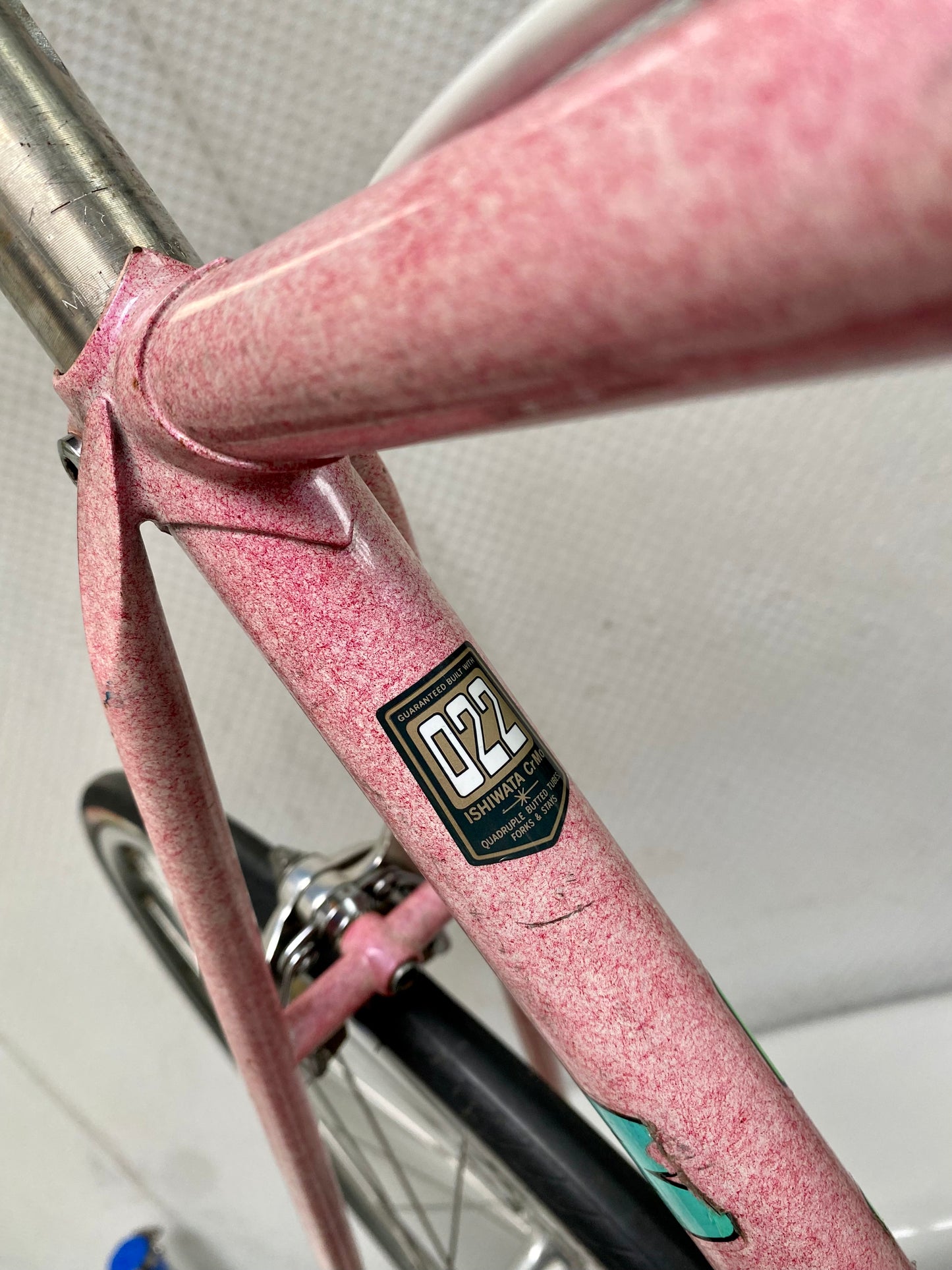 (SIZE 57cm) 1980's MIELE ROAD BIKE - CAMPAGNOLO - PINK SPLATTER!