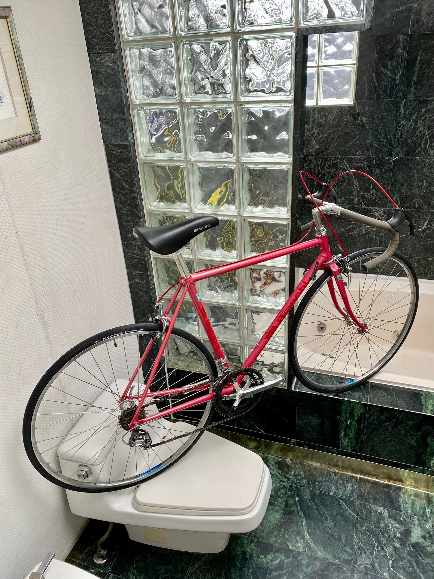 (SIZE 53cm) 1980's BIANCHI ROAD BIKE - MADE IN ITALY - COLUMBUS STEEL