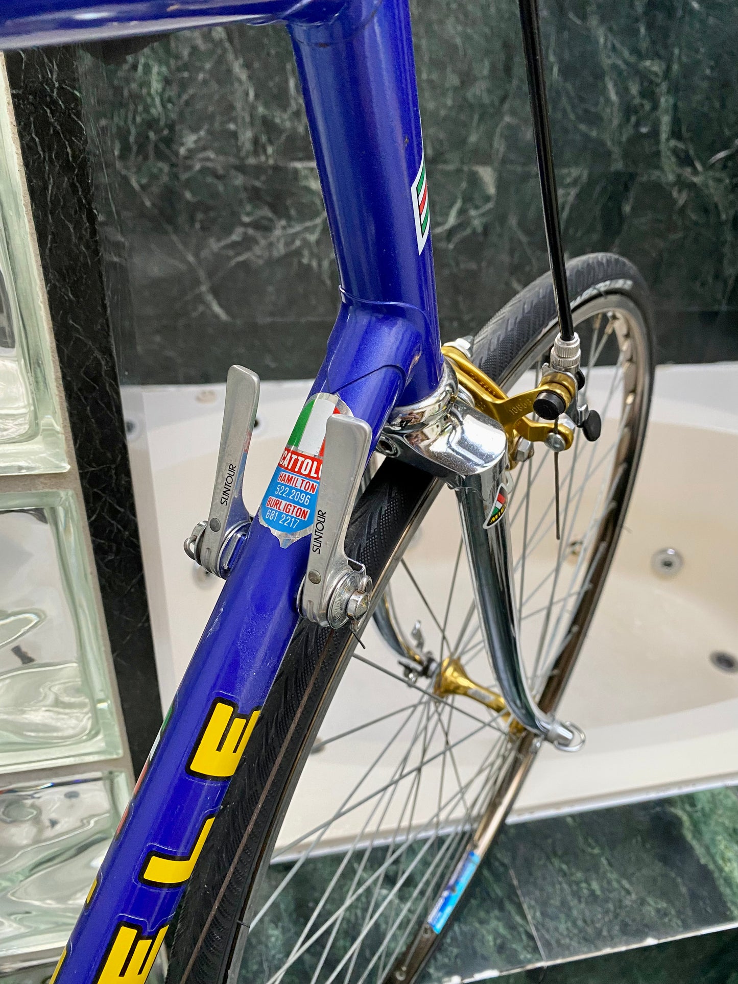 (SIZE 56cm) 1980's MIELE ROAD BIKE - GOLD & BLUE!