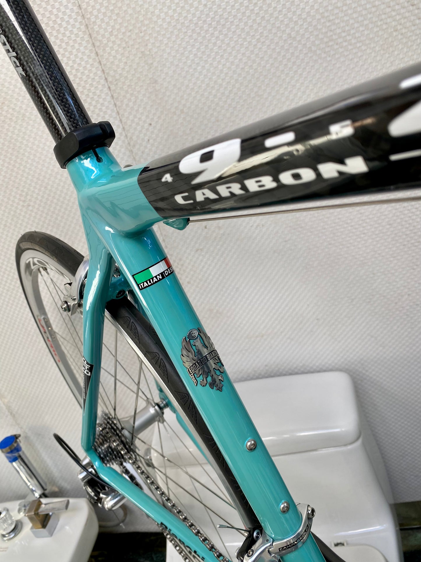 (SIZE 54cm) CLASSIC BIANCHI 928 T-CUBE ROAD BIKE - CELESTE - CAMPAGNOLO CHORUS