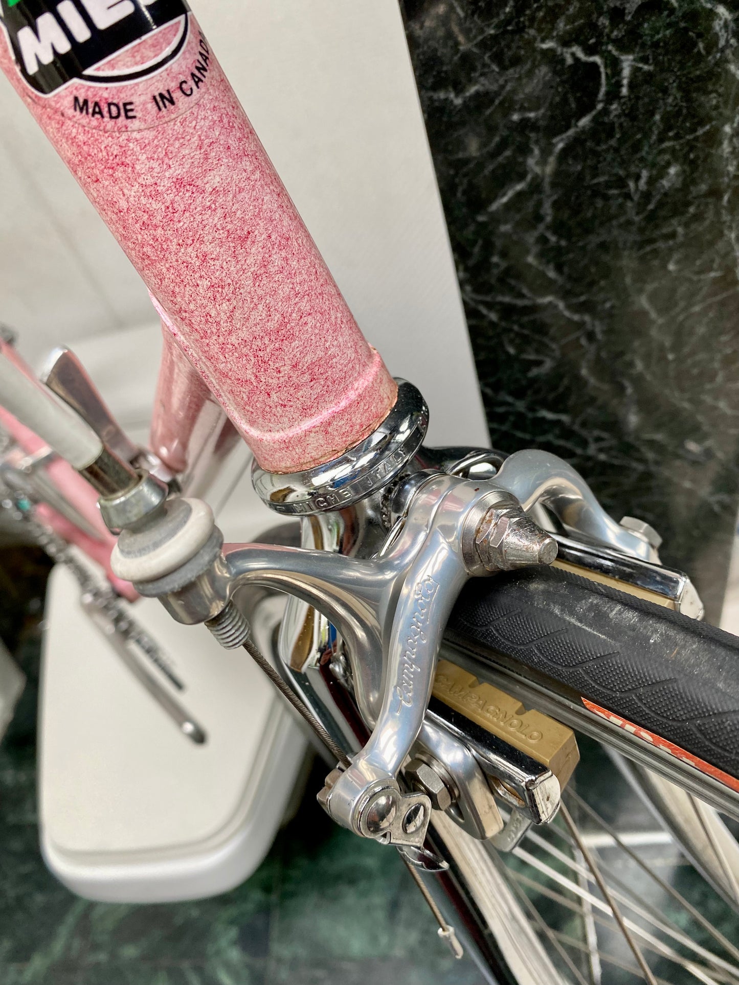 (SIZE 57cm) 1980's MIELE ROAD BIKE - CAMPAGNOLO - PINK SPLATTER!