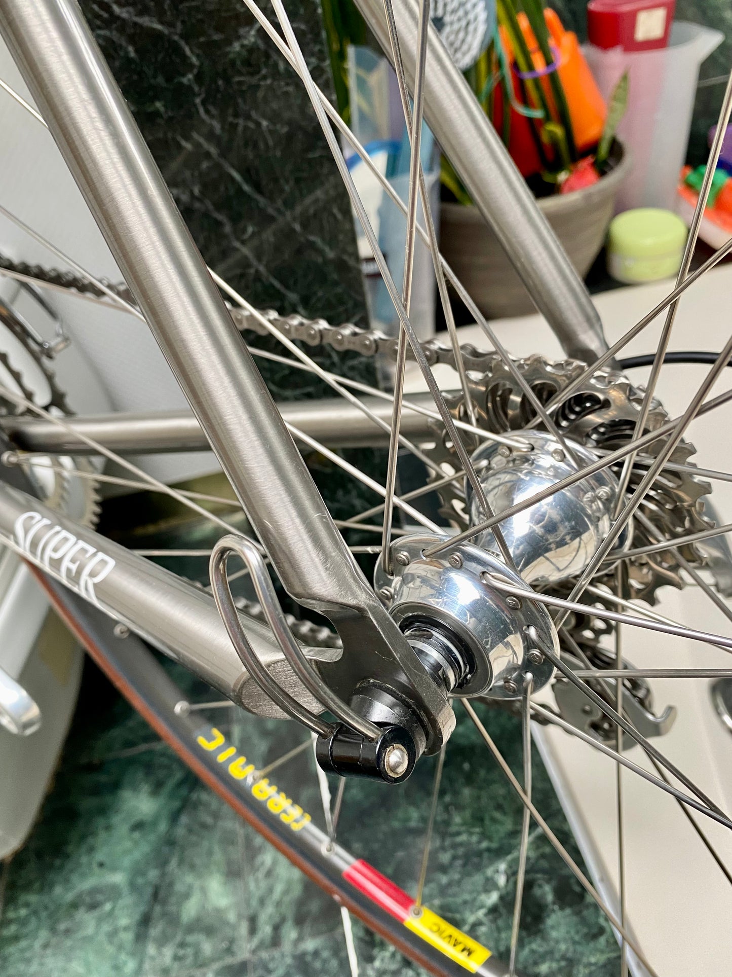 (SIZE 56cm) 1994 SPECTRUM CYCLES "TITANIUM SUPER" ROAD BIKE - CAMPAGNOLO RECORD