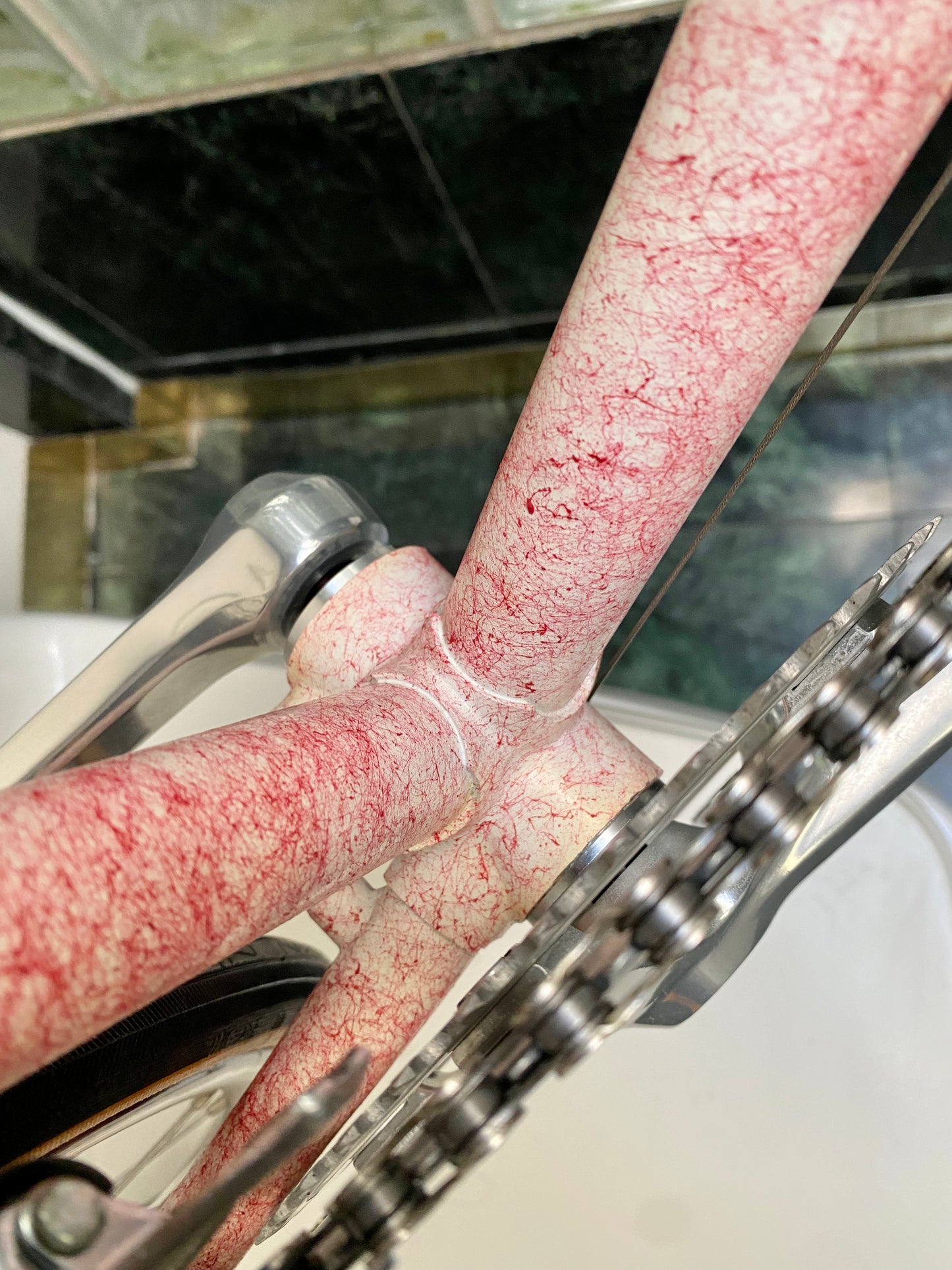 (SIZE 60cm) 1980's MIELE ROAD BIKE - PINK SPLATTER - COOL