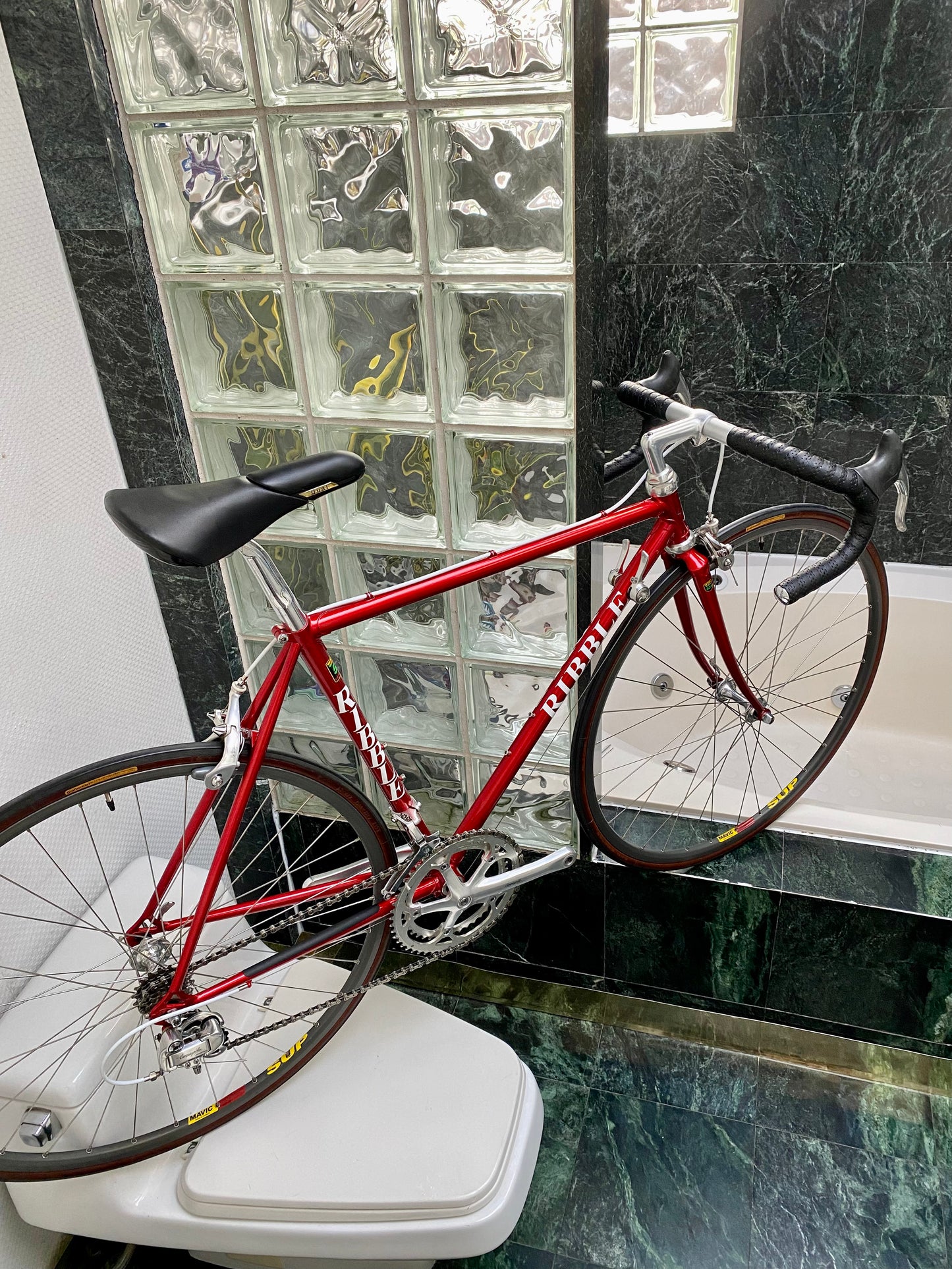 (SIZE 53cm) EARLY-1990's CUSTOM-BUILT RIBBLE ROAD BIKE - CAMPAGNOLO ATHENA