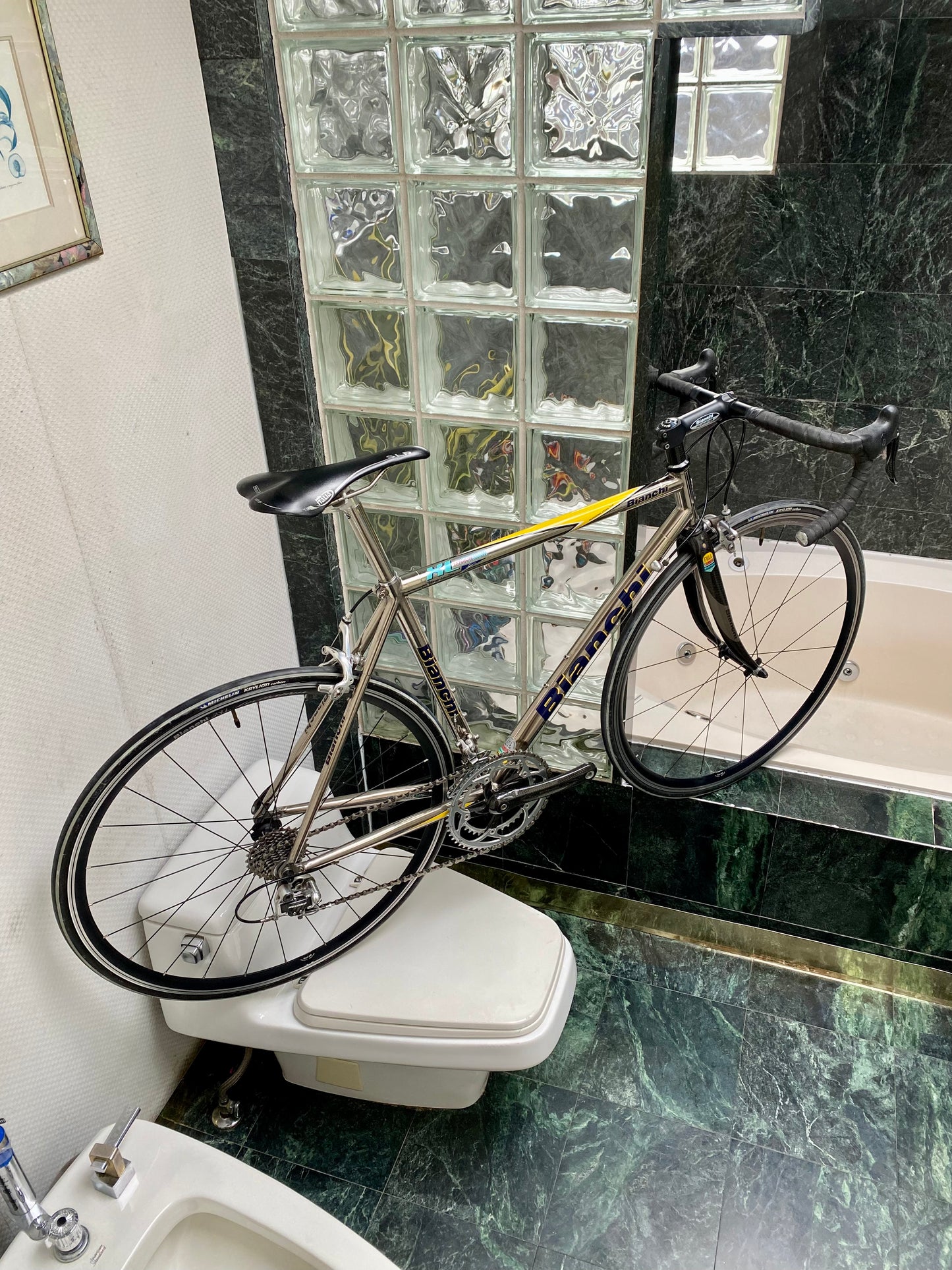 (SIZE 54cm) 2004 BIANCHI "XL EXTRALITE" TITANIUM ROAD BIKE - CAMPAGNOLO RECORD - SPOTLESS