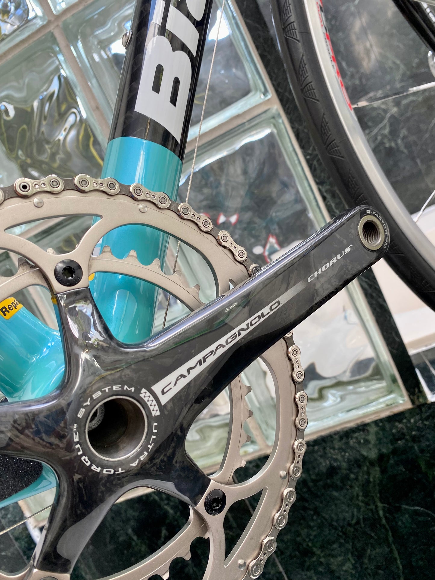 (SIZE 54cm) CLASSIC BIANCHI 928 T-CUBE ROAD BIKE - CELESTE - CAMPAGNOLO CHORUS