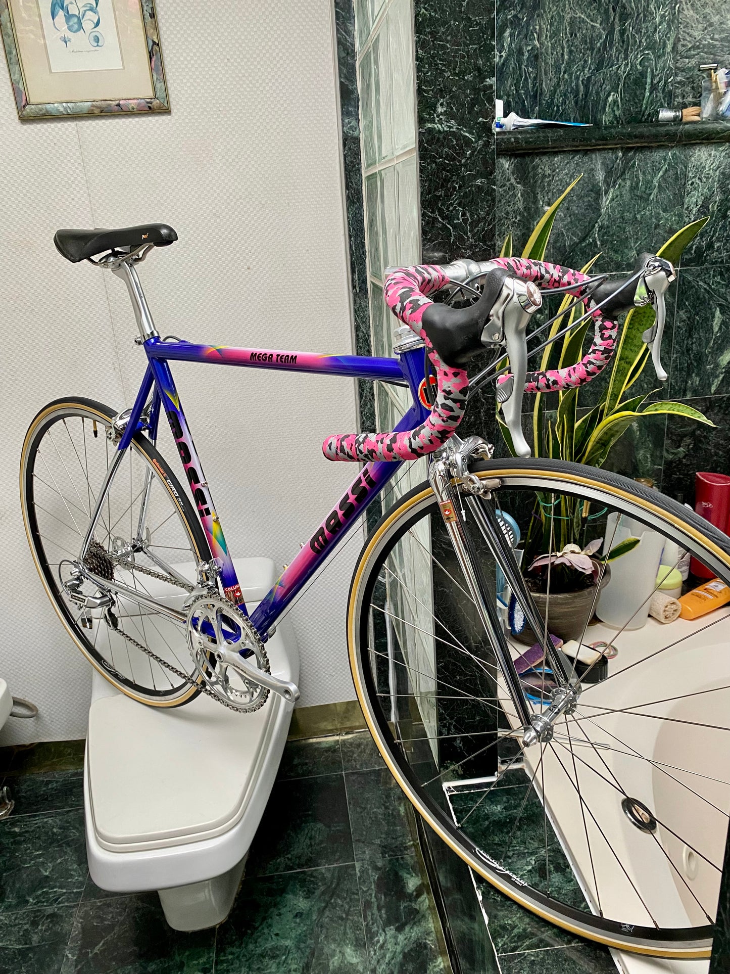 (SIZE 54cm) EARLY-1990's MASSI "MEGA TEAM" ROAD BIKE - COLUMBUS BRAIN - DURA ACE