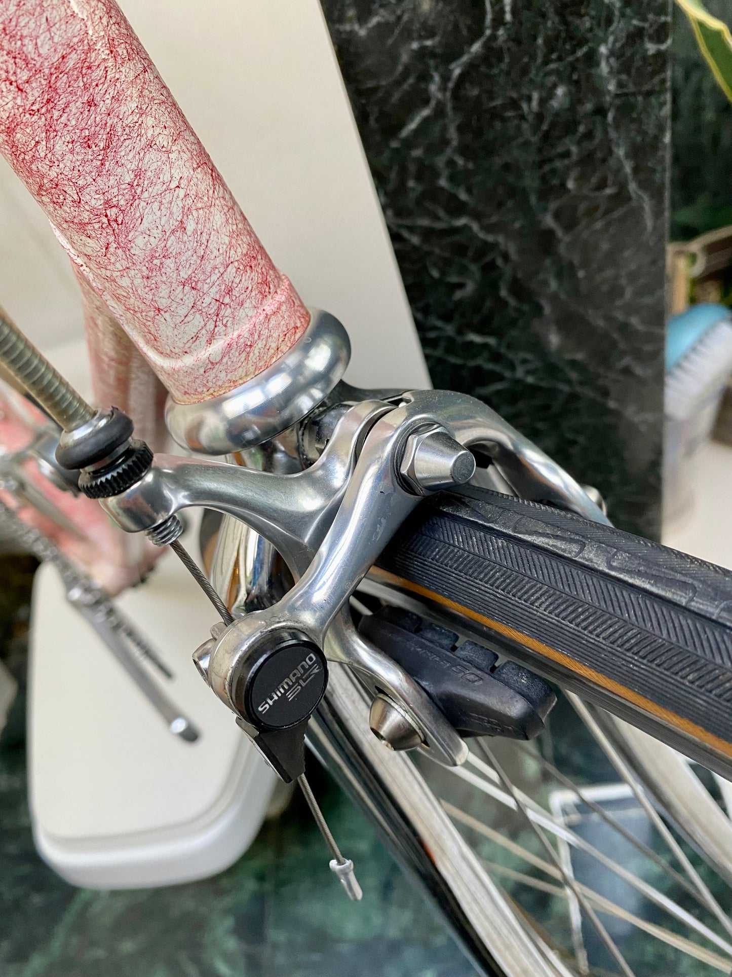 (SIZE 60cm) 1980's MIELE ROAD BIKE - PINK SPLATTER - COOL
