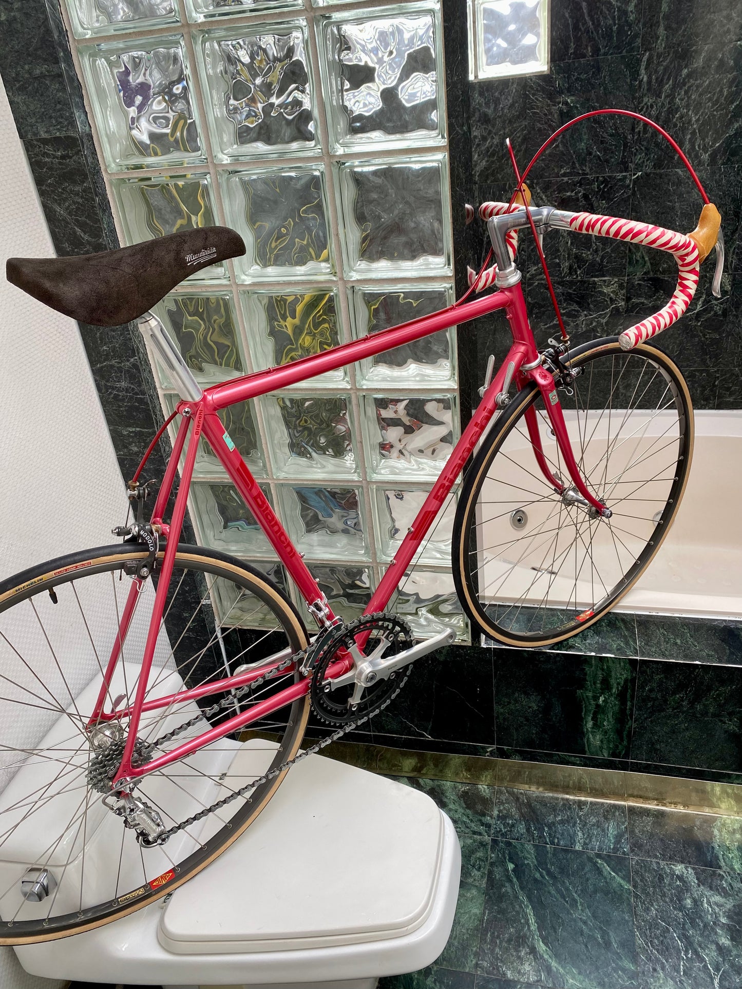 (SIZE 55cm) LIKE NEW 1980's BIANCHI ROAD BIKE - CAMPAGNOLO - SPOTLESS!!!