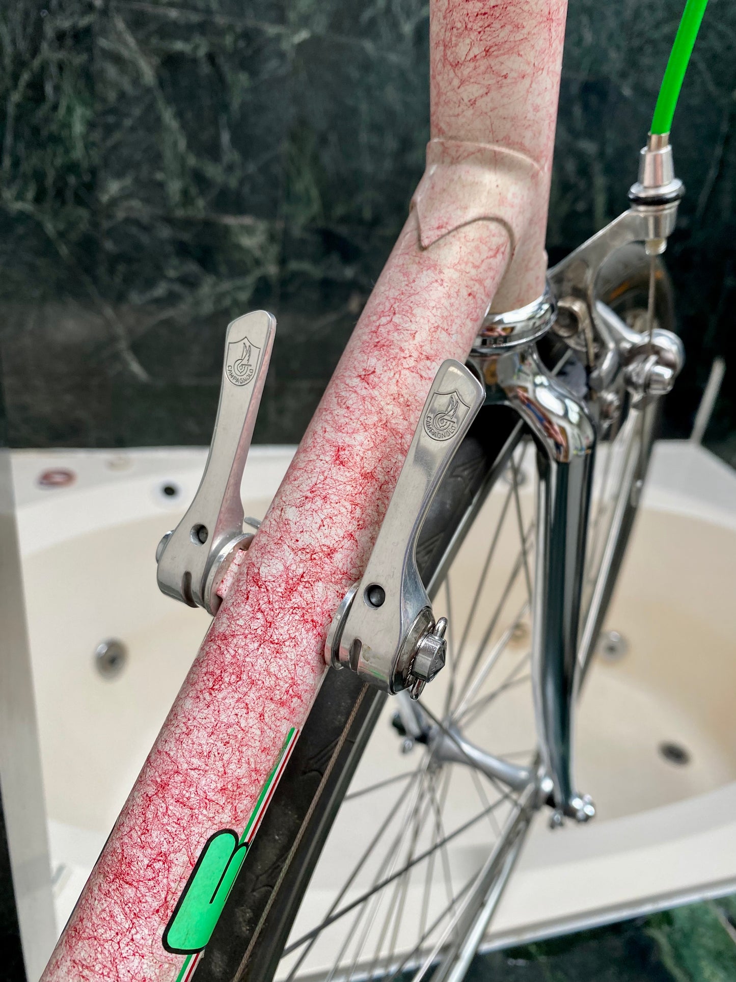 (SIZE 60cm) 1980's MIELE ROAD BIKE - CAMPAGNOLO - PINK SPLATTER PAINT