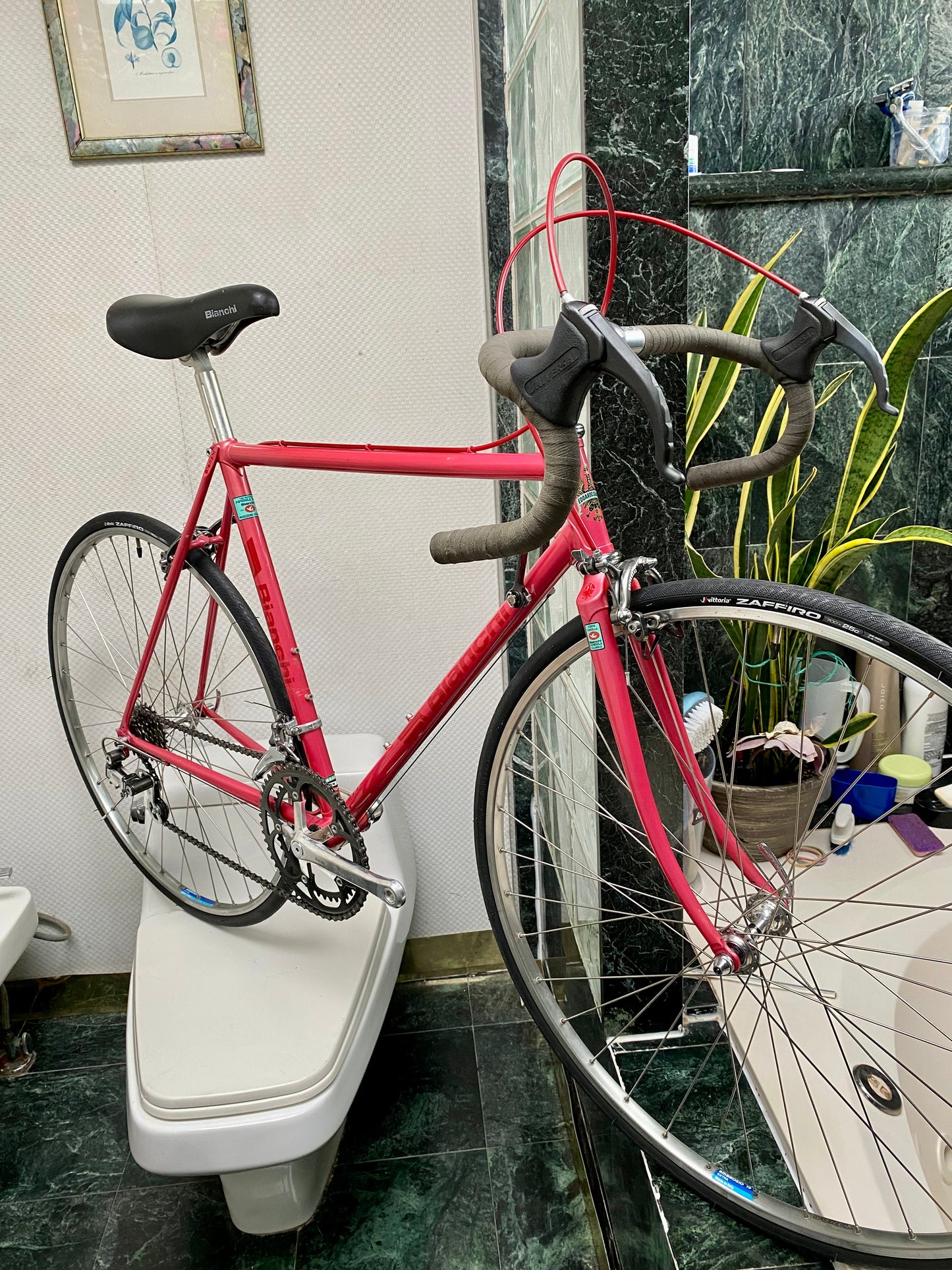 (SIZE 53cm) 1980's BIANCHI ROAD BIKE - MADE IN ITALY - COLUMBUS STEEL