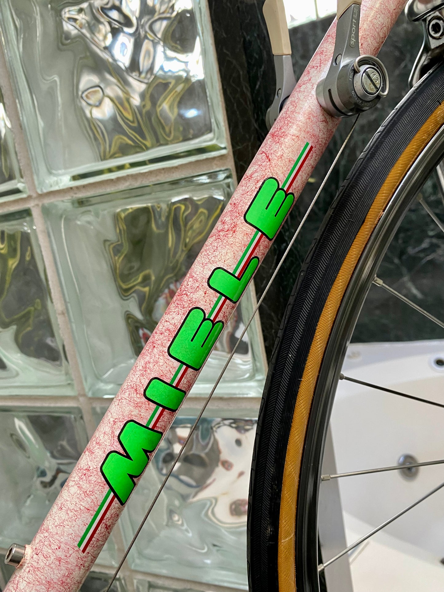 (SIZE 60cm) 1980's MIELE ROAD BIKE - PINK SPLATTER - COOL