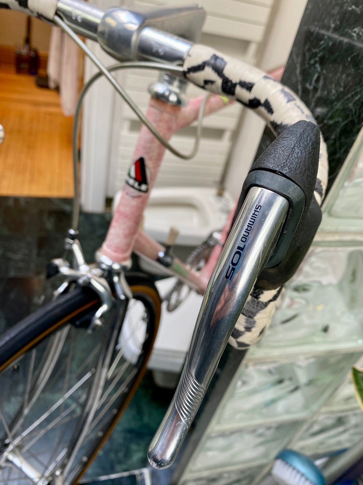 (SIZE 60cm) 1980's MIELE ROAD BIKE - PINK SPLATTER - COOL