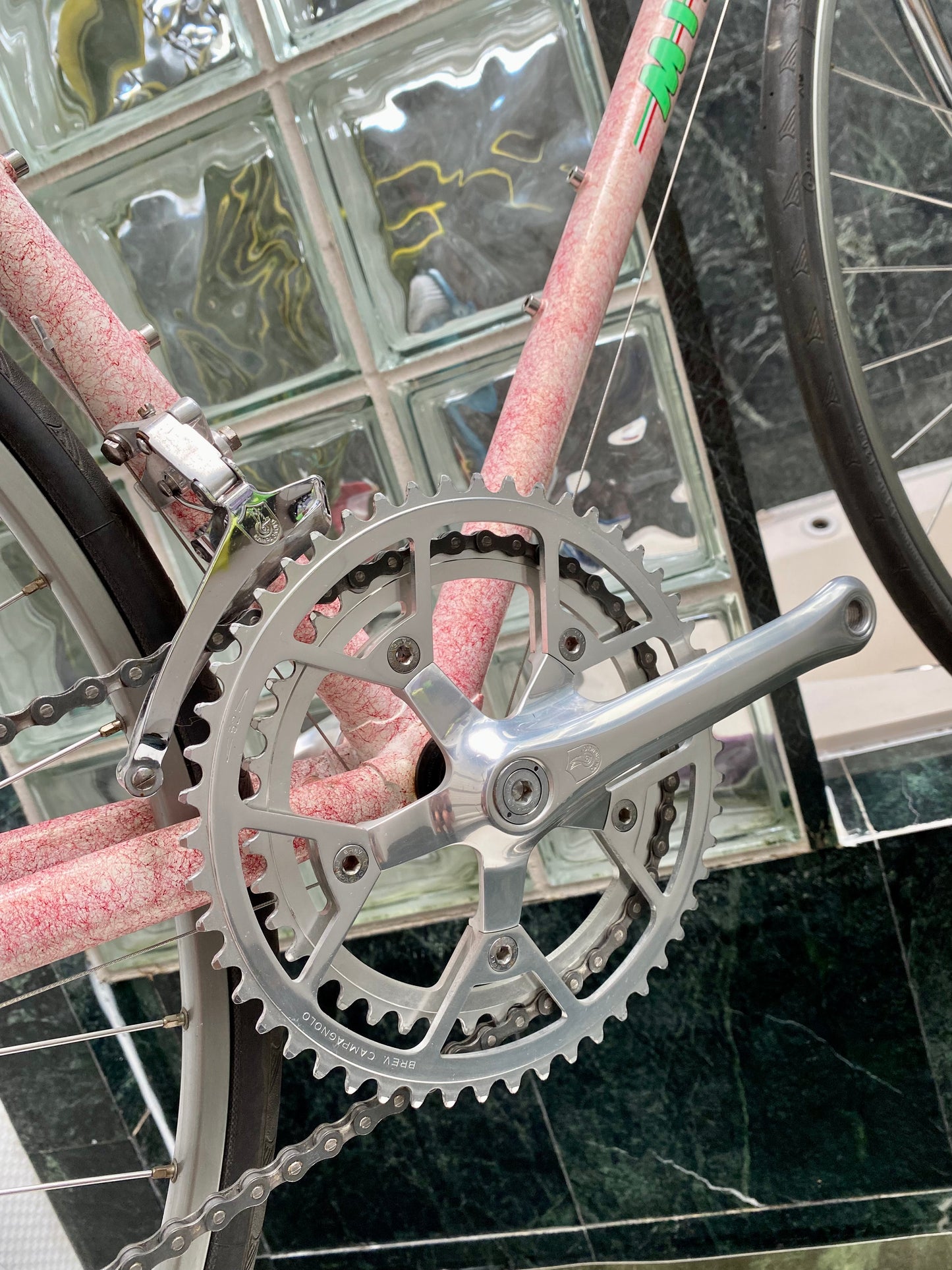 (SIZE 60cm) 1980's MIELE ROAD BIKE - CAMPAGNOLO - PINK SPLATTER PAINT