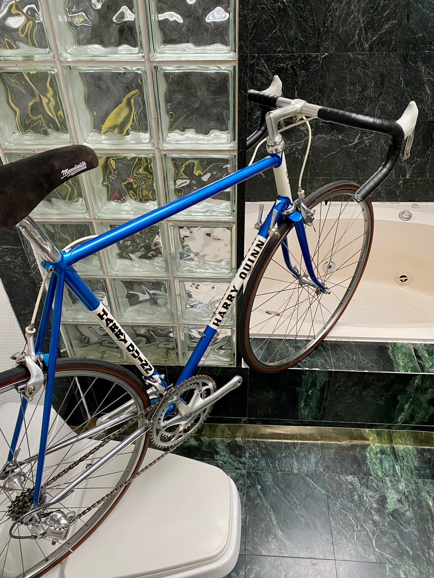 (SIZE 57cm) 1980's HARRY QUINN ROAD BIKE - BUILT BY TERRY DOLAN - CAMPAGNOLO ATHENA
