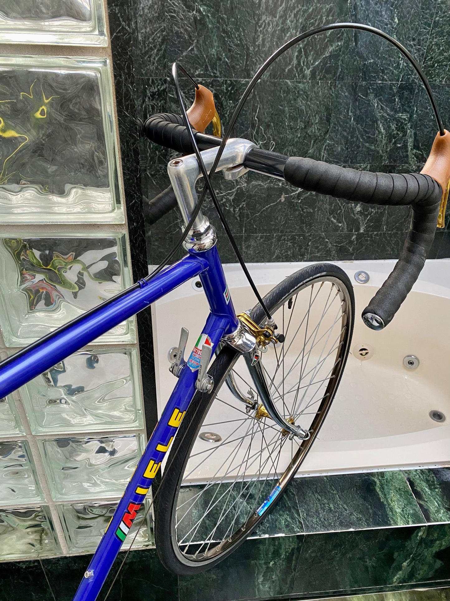 (SIZE 56cm) 1980's MIELE ROAD BIKE - GOLD & BLUE!