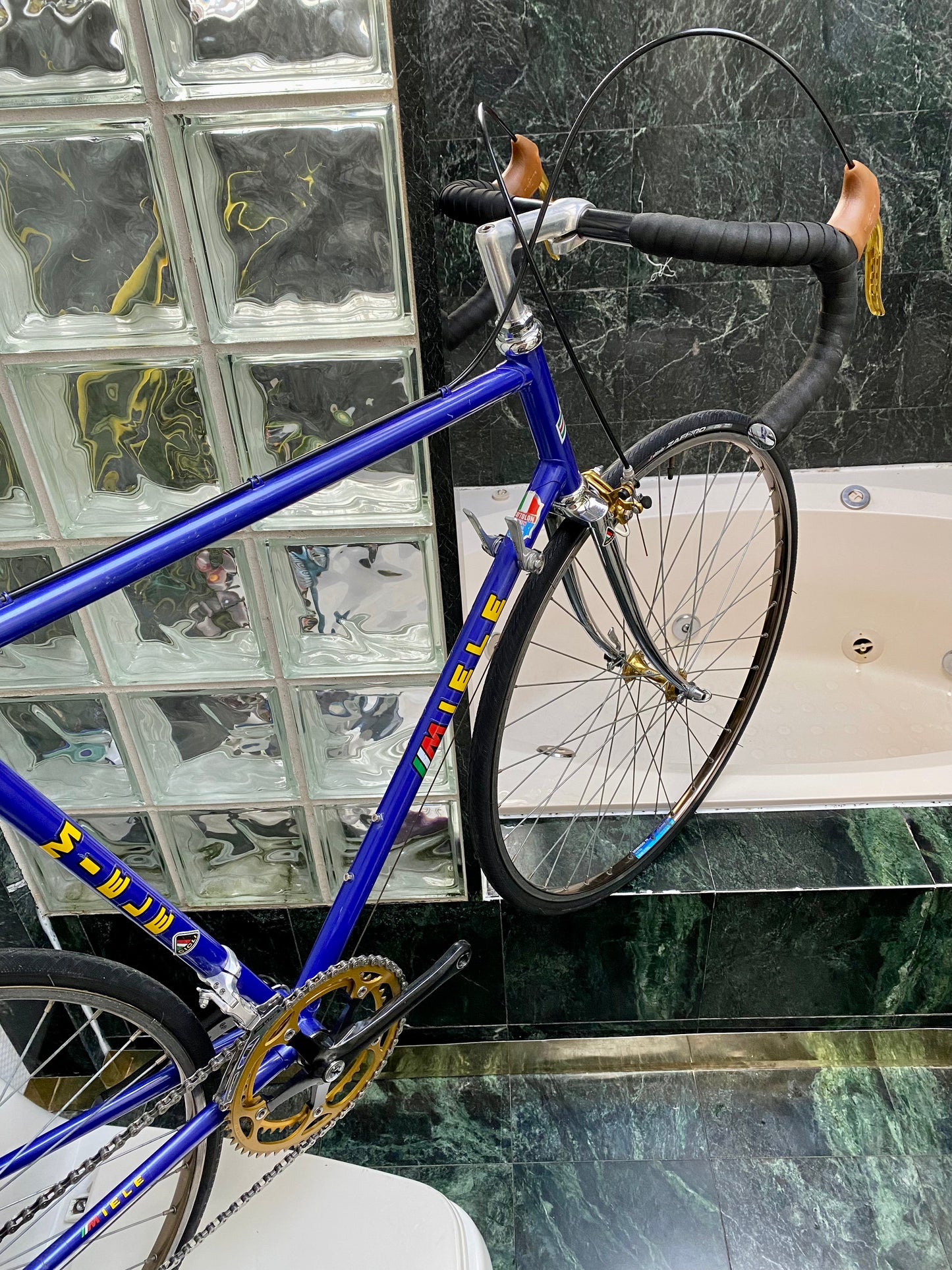 (SIZE 56cm) 1980's MIELE ROAD BIKE - GOLD & BLUE!