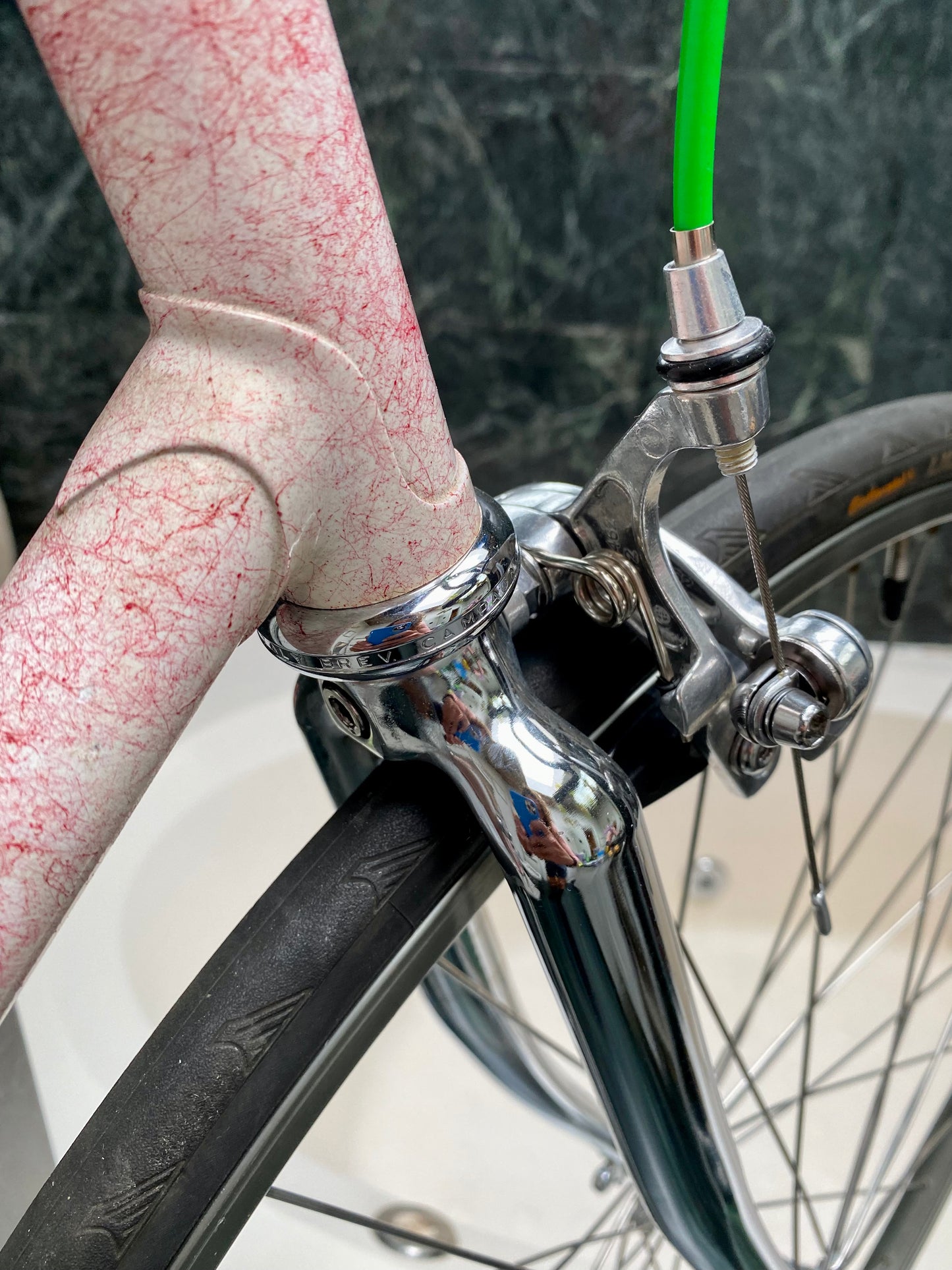 (SIZE 60cm) 1980's MIELE ROAD BIKE - CAMPAGNOLO - PINK SPLATTER PAINT