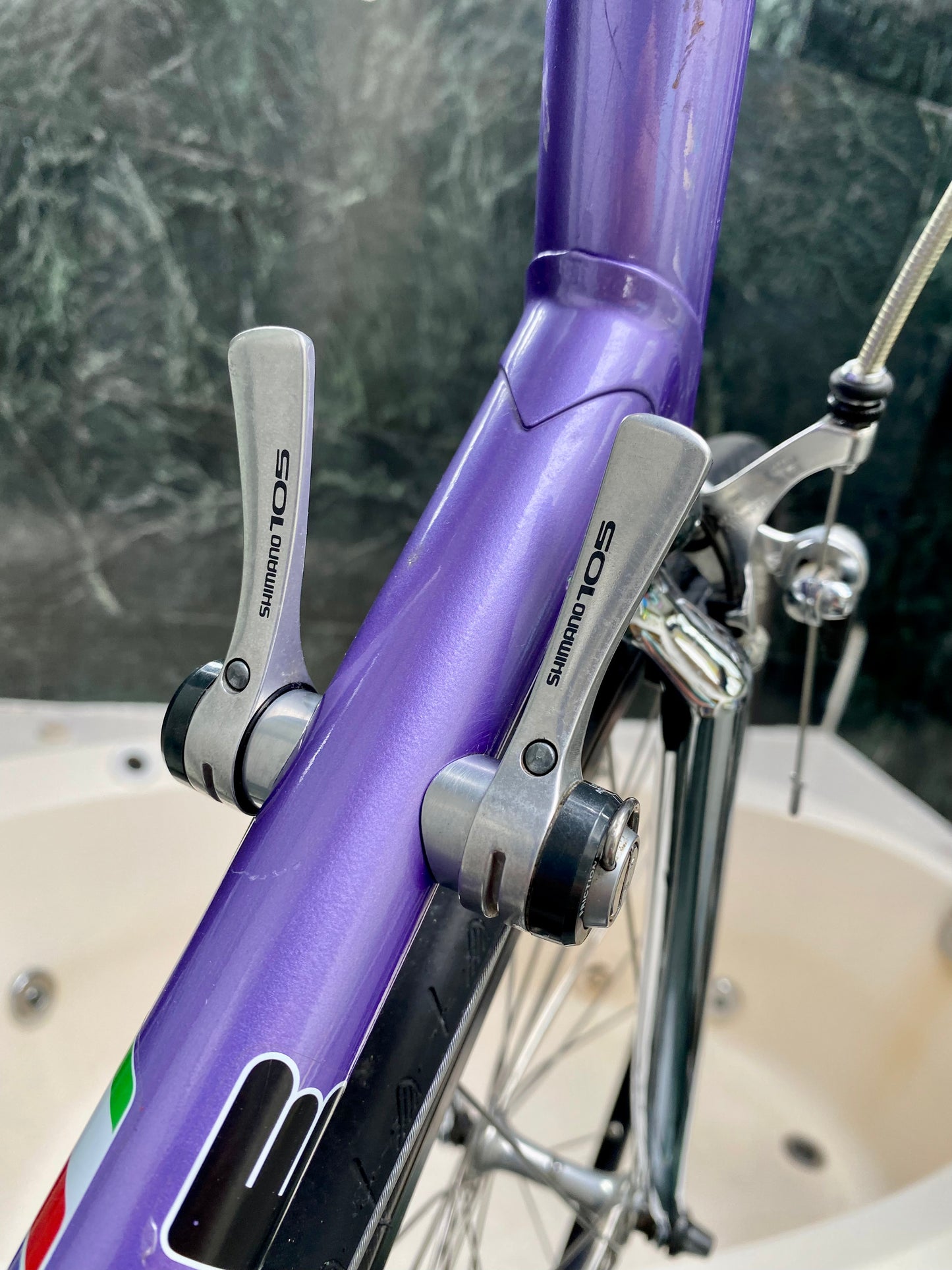 (SIZE 58cm) 1980's MIELE LUPA ROAD BIKE - SHIMANO 105 - PURPLE