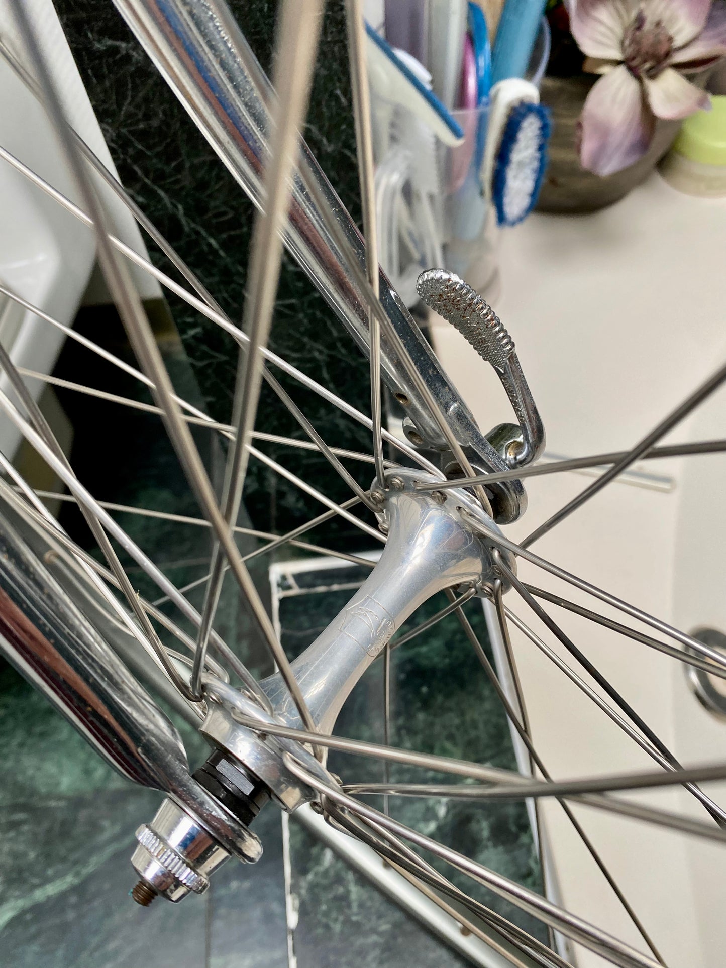 (SIZE 57cm) 1980's MIELE ROAD BIKE - CAMPAGNOLO - PINK SPLATTER!