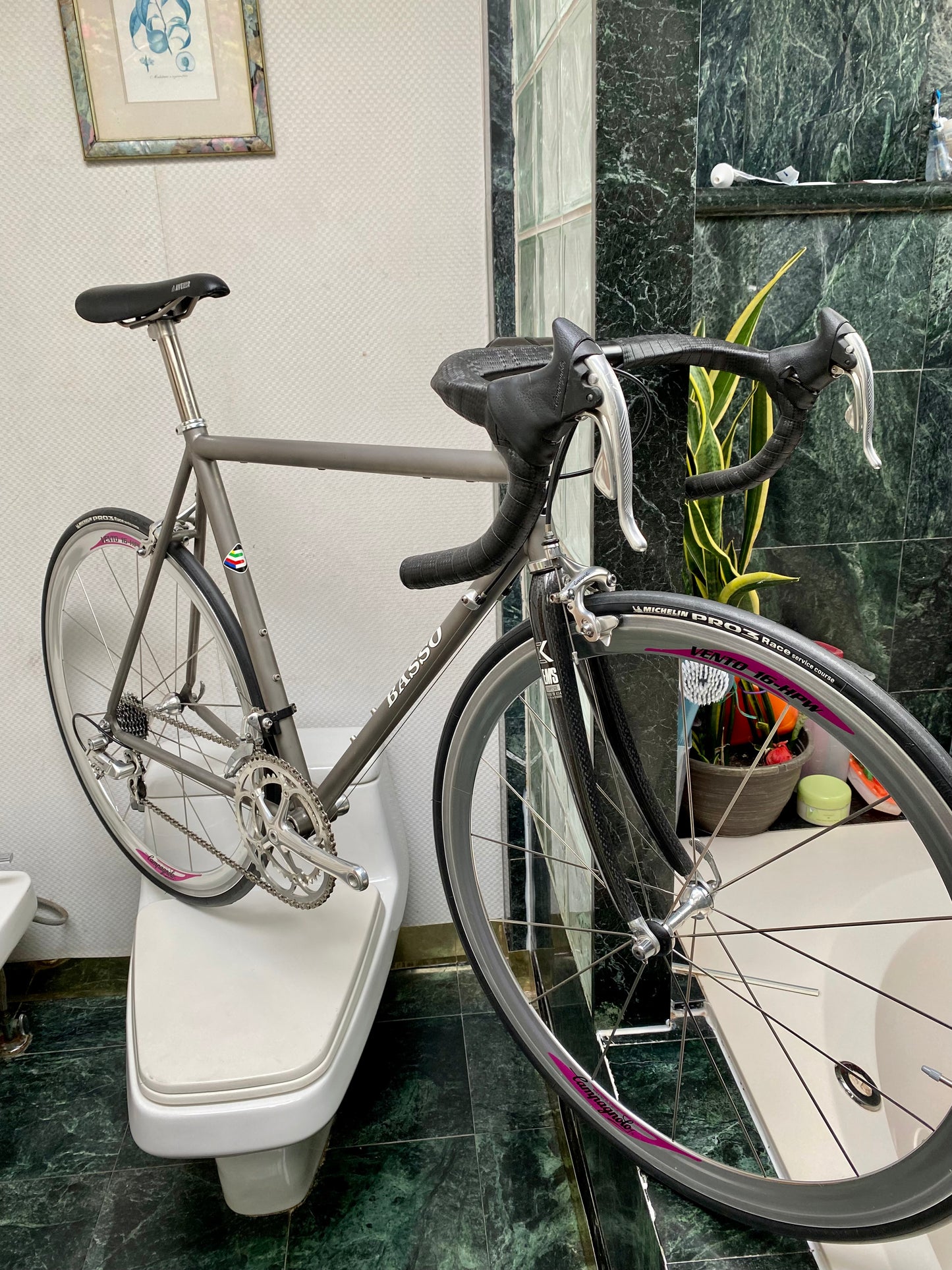 (SIZE 56cm) 1990's BASSO TITANIUM ROAD BIKE - CAMPAGNOLO RECORD - VENTO WHEELSET - INCREDIBLE!