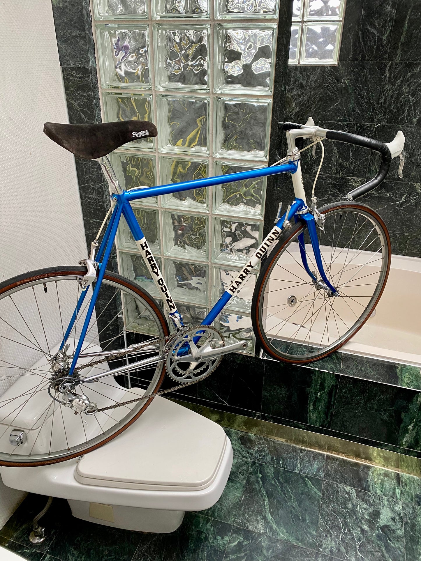 (SIZE 57cm) 1980's HARRY QUINN ROAD BIKE - BUILT BY TERRY DOLAN - CAMPAGNOLO ATHENA